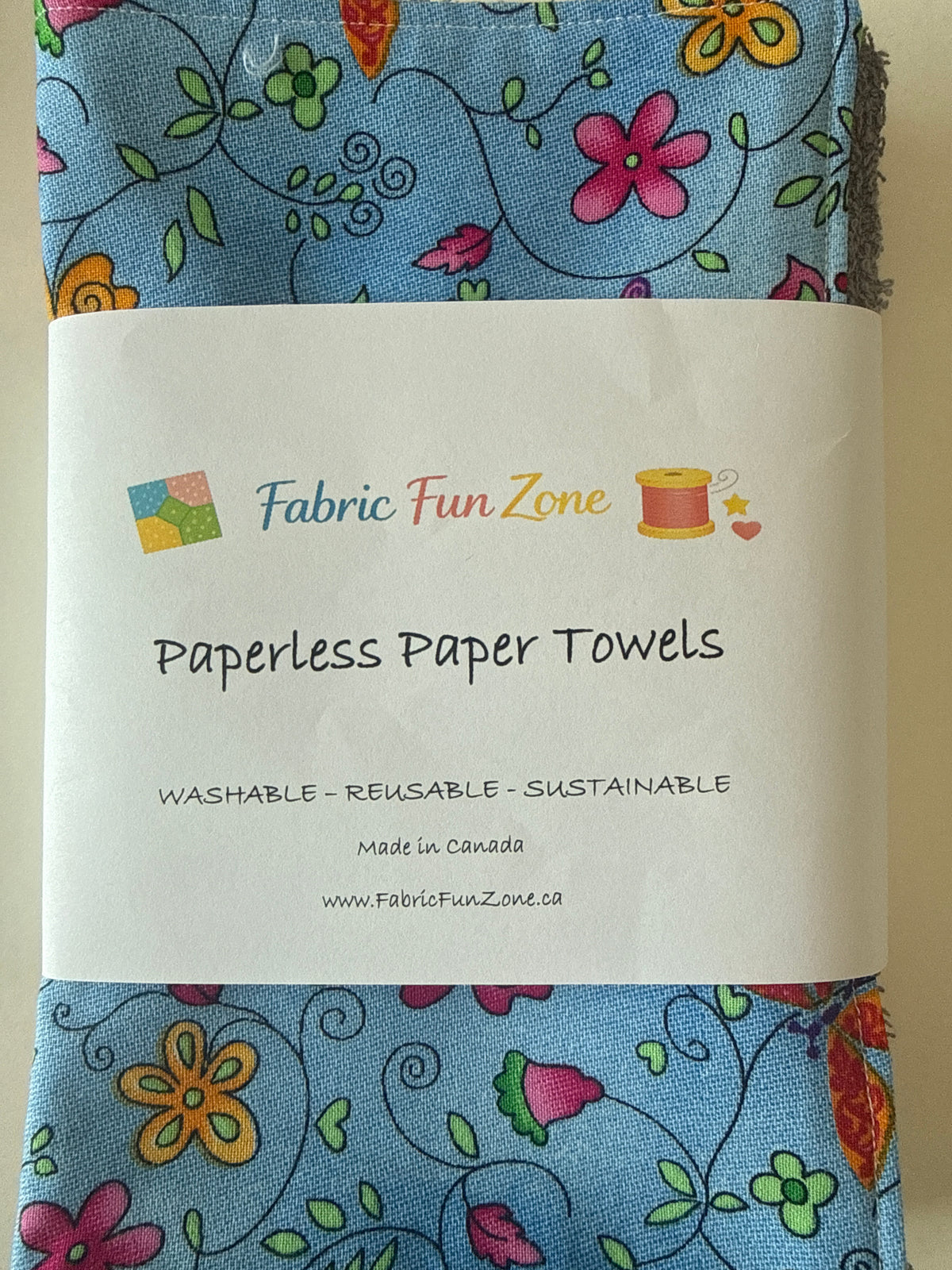 Paperless Paper Towel Sets of 4 Handmade by Fabric Fun Zone