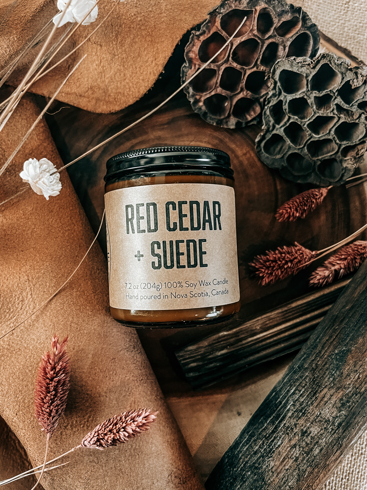 Sandalwood + Cedar 7.2 oz Soy Candle by Lawrencetown Candle Co.