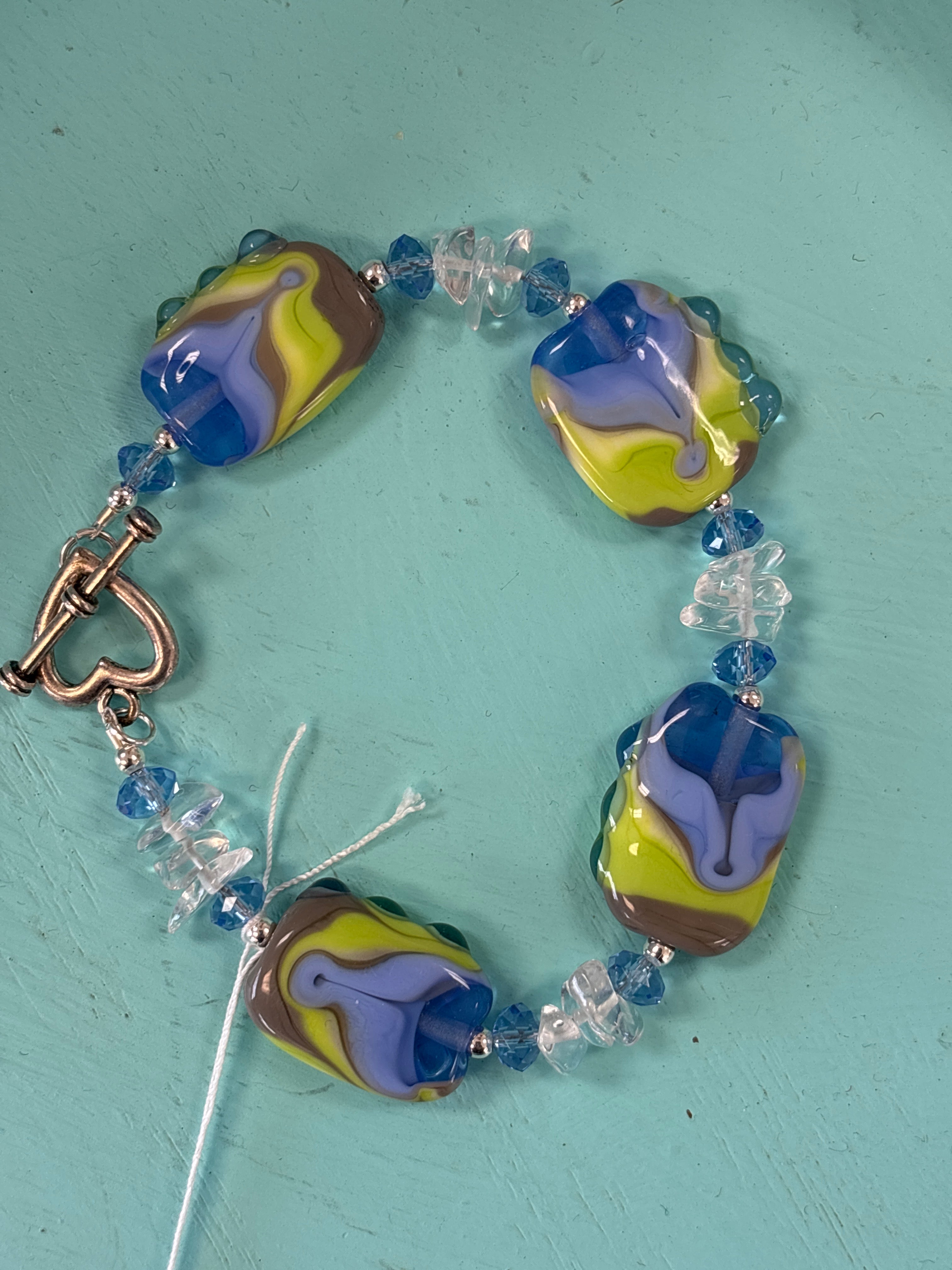 Forest Haze Handmade Glass Bead Bracelet by Meri Glass Beads (MLF019)