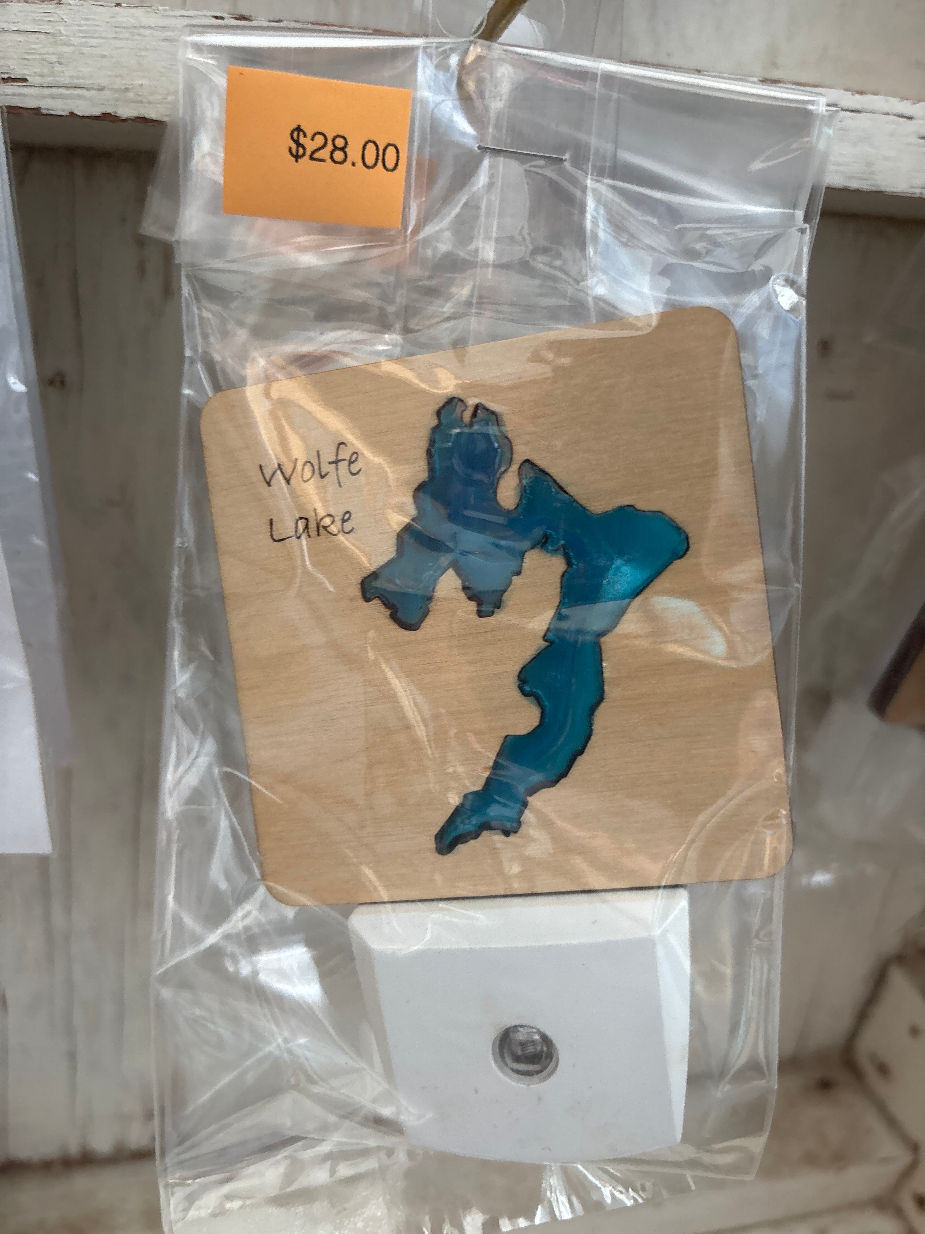 Wood and Resin Lake Nightlight by Goodwin Greetings