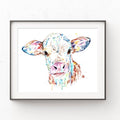 Cow Watercolor Print