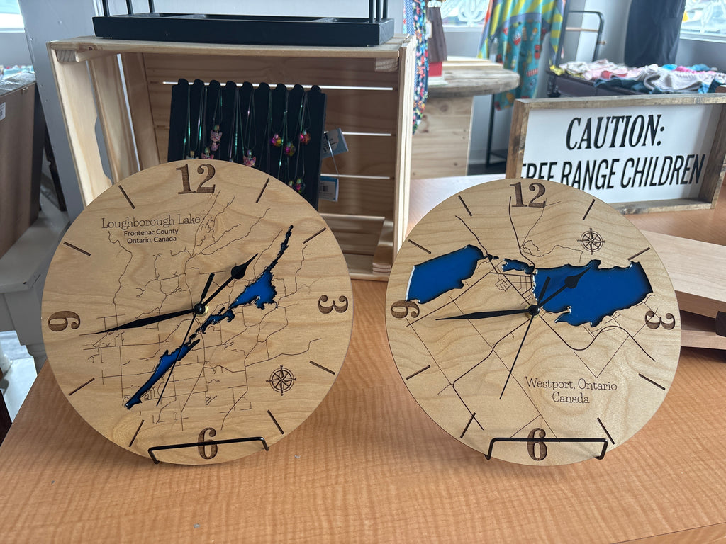 Wood and Resin Lake Clock by Goodwin Greetings
