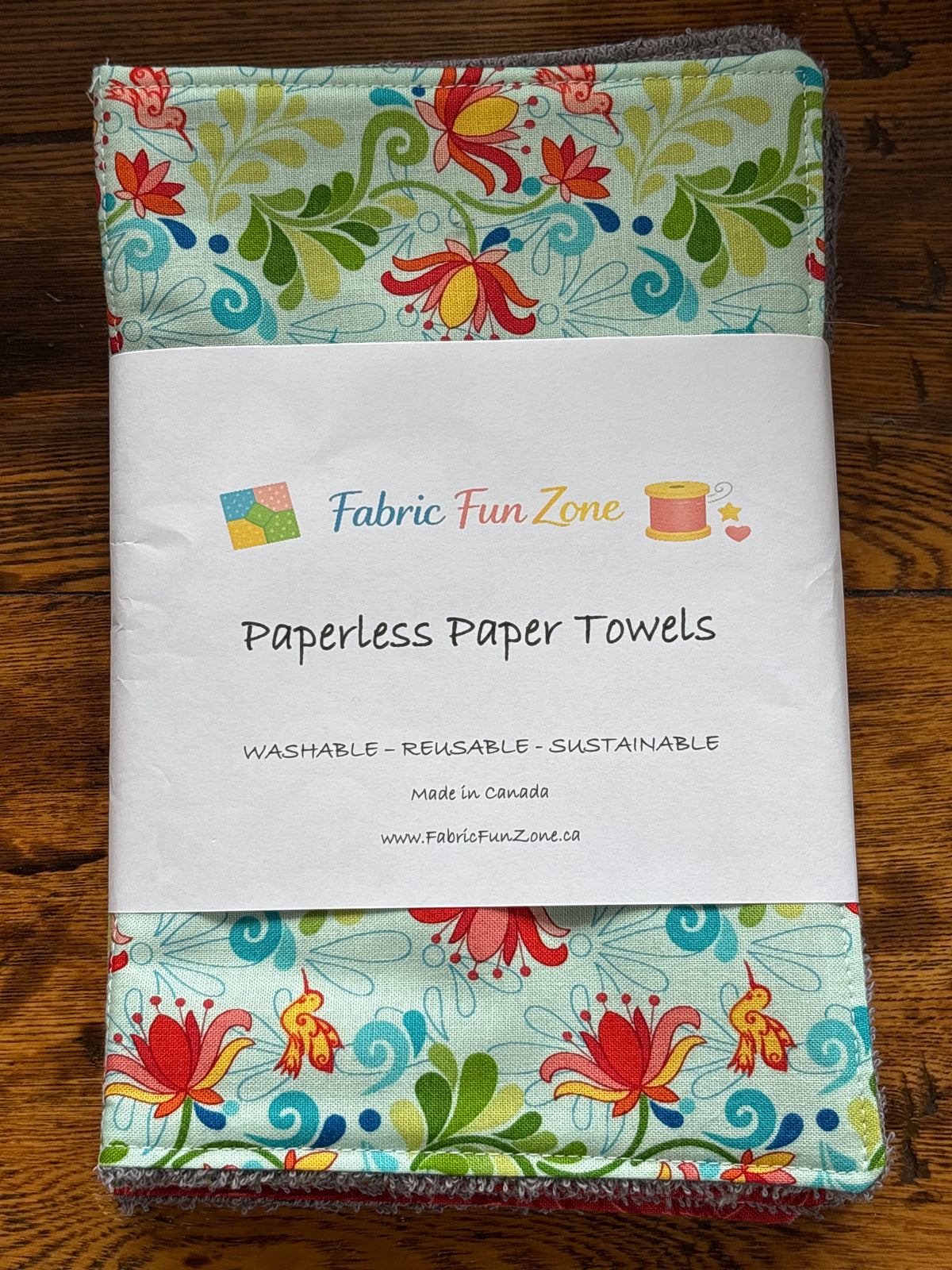 Paperless Paper Towel Sets of 4 Handmade by Fabric Fun Zone