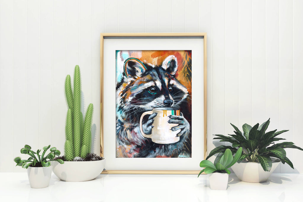 Raccoon Art Print - Art Print and Greeting Card