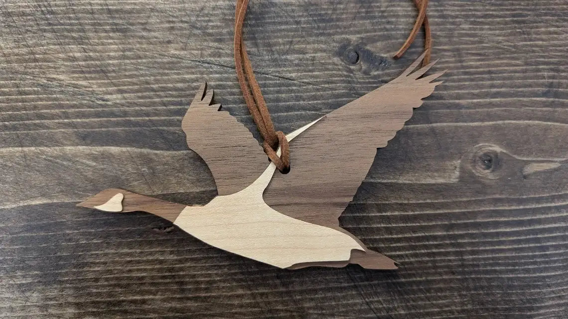 Canada Goose Ornament - Maple Wood- Made in Canada Souvenir