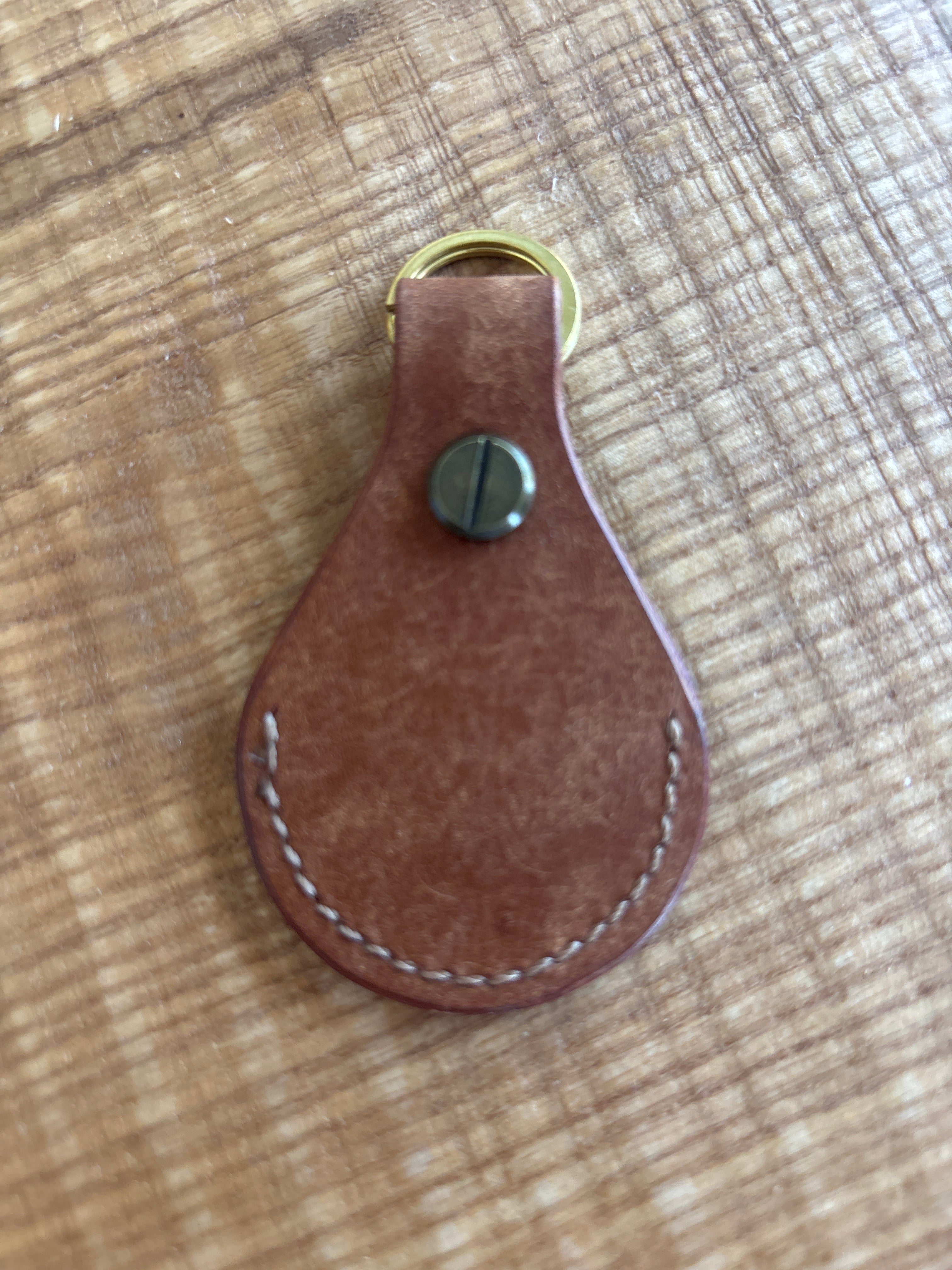 Handcrafted Leather Air Tag Keychain by Red Valley Studios