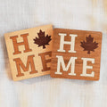 Handmade HOME Inlay Coaster 2 pack - Made in Canada