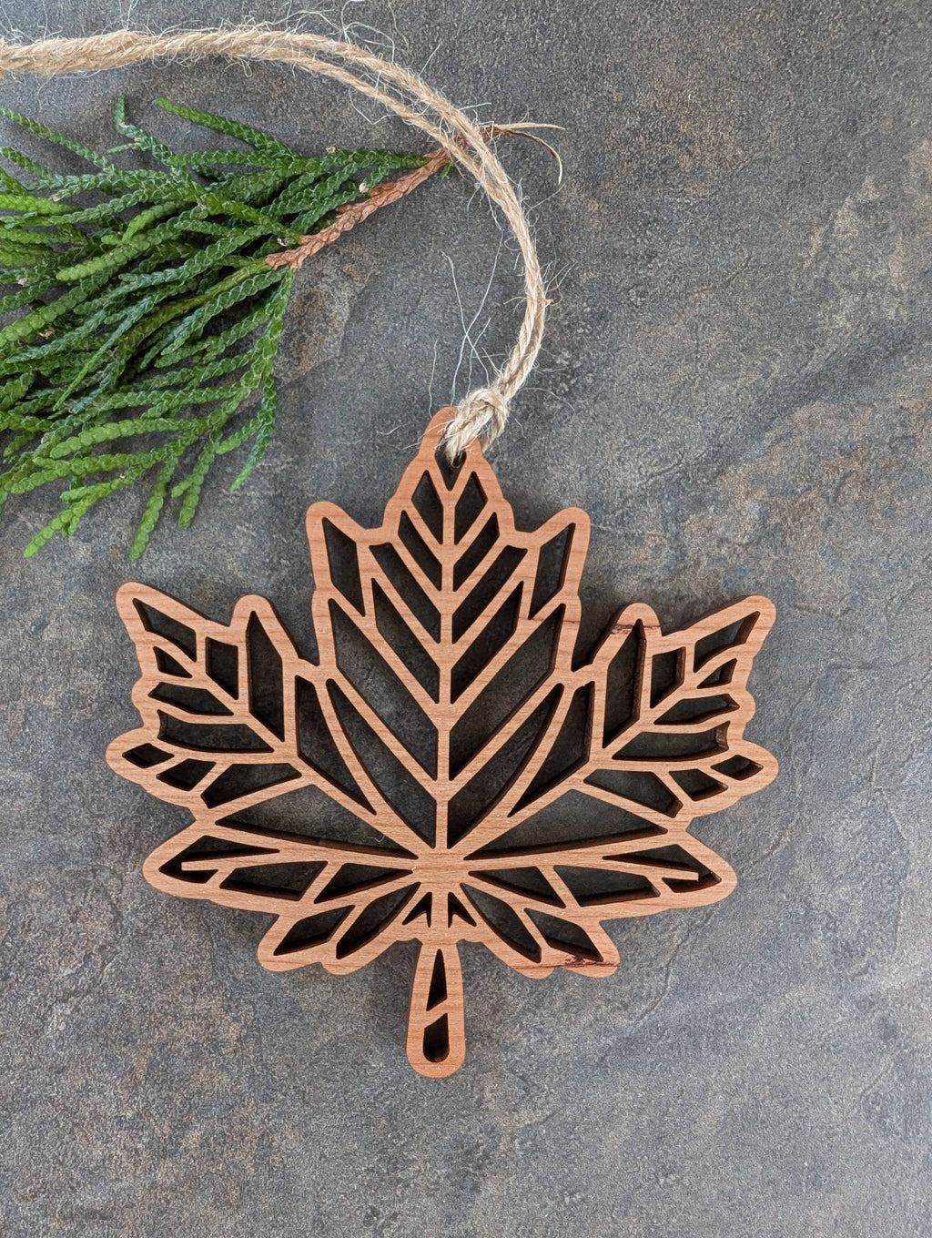 Maple Leaf Cutout Ornament - Canada Wood Souvenir, Christmas