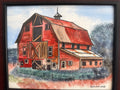 Red Barns Watercolour Paintings by Barb Wilson