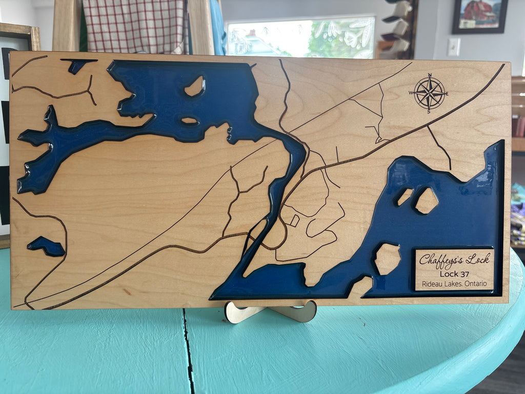 Chaffey's Lock Wood and Resin Art - 9.5" x 18"
