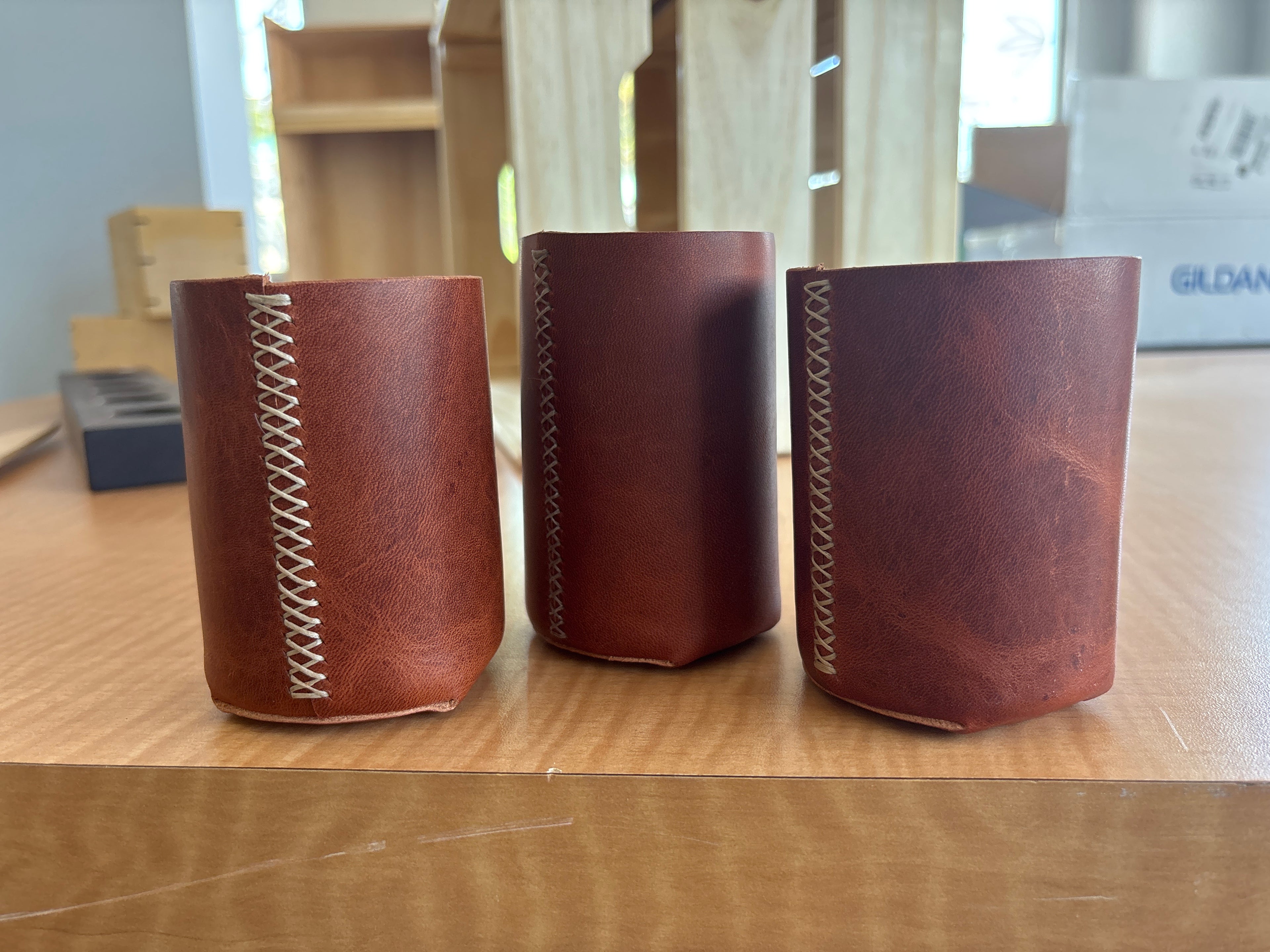 Handcrafted Leather Drink Koozie by Red Valley Studios