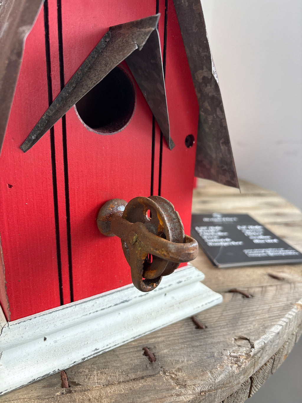 Jefferson Red Birdhouse Handmade in Ontario