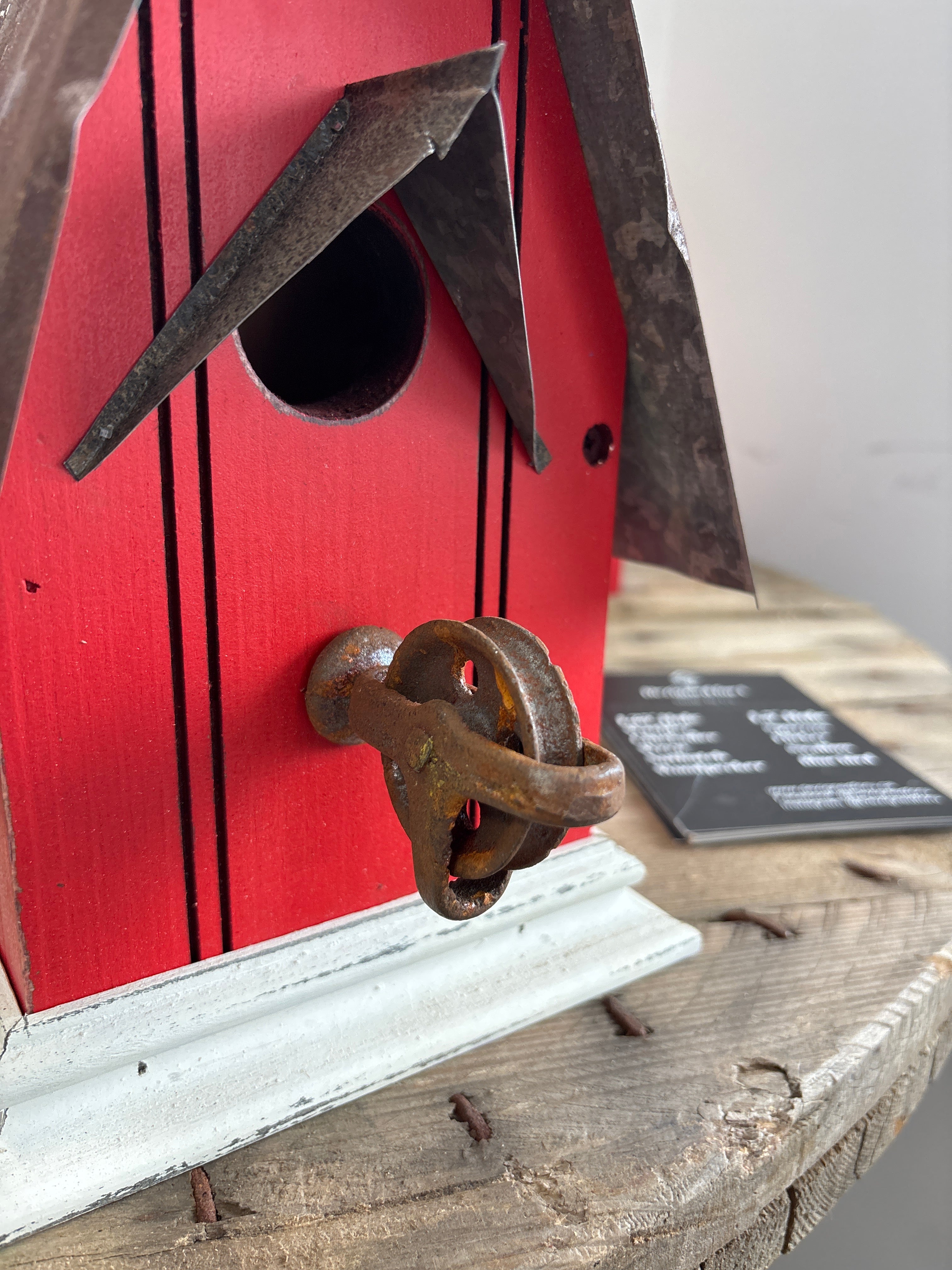 Jefferson Red Birdhouse Handmade in Ontario