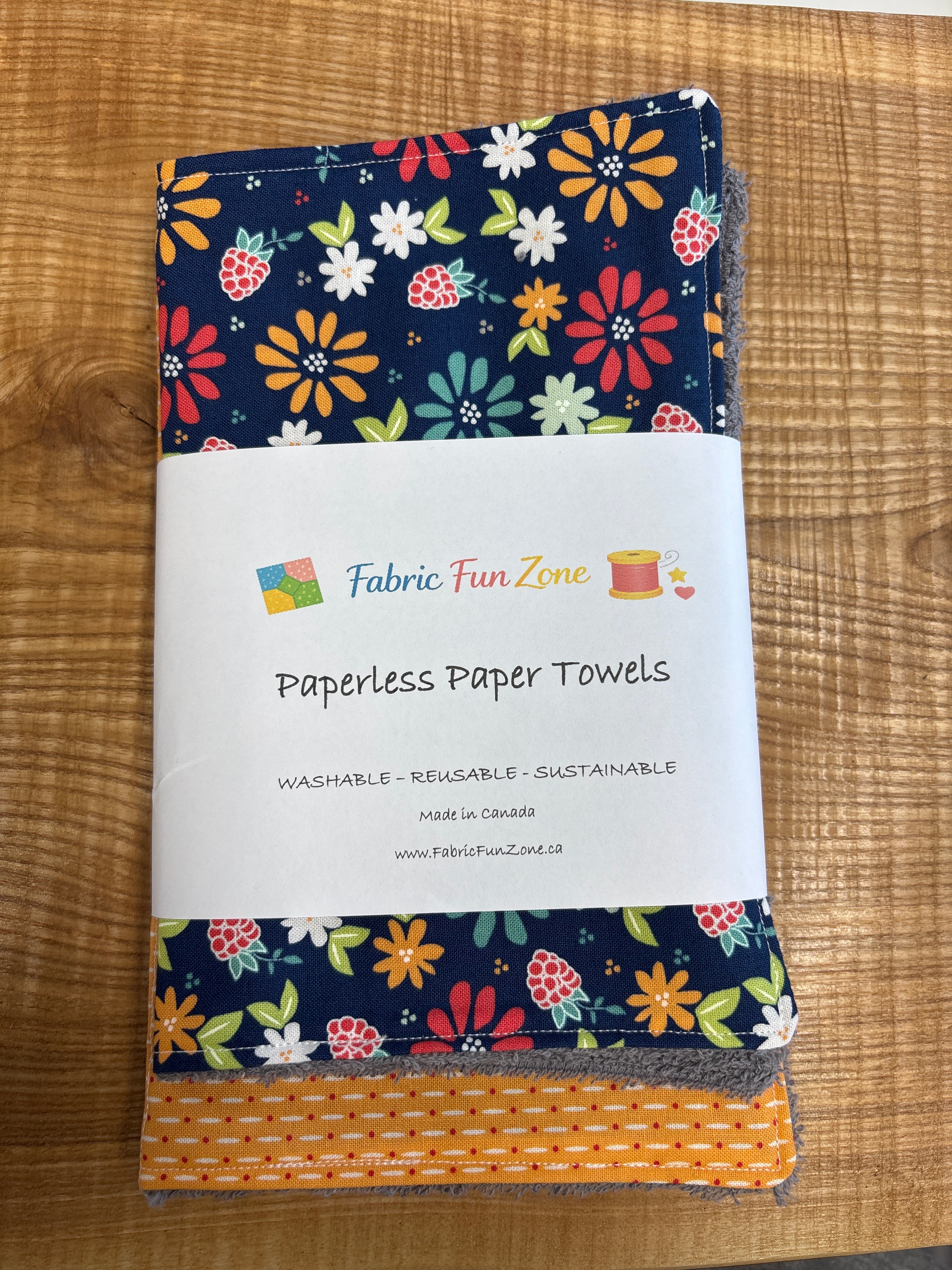 Paperless Paper Towel Sets of 4 Handmade by Fabric Fun Zone