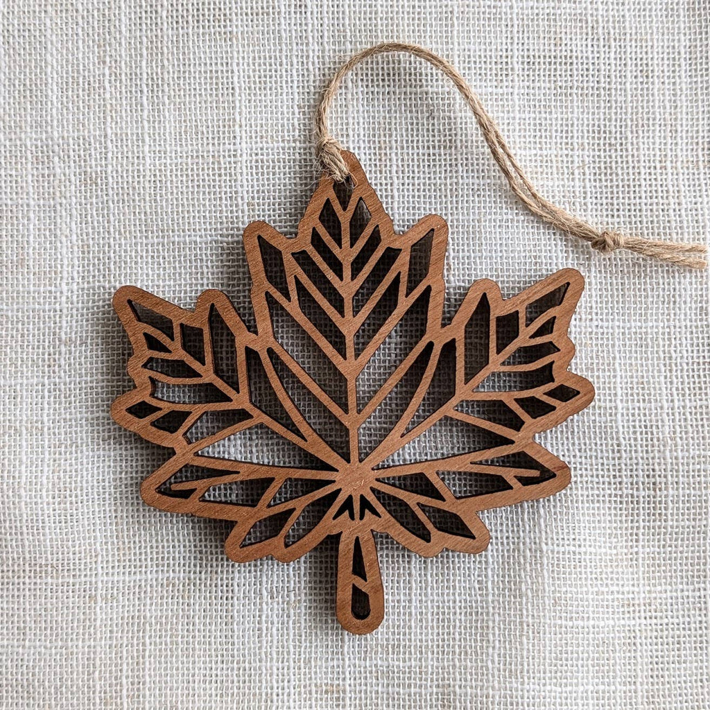 Maple Leaf Cutout Ornament - Canada Wood Souvenir, Christmas