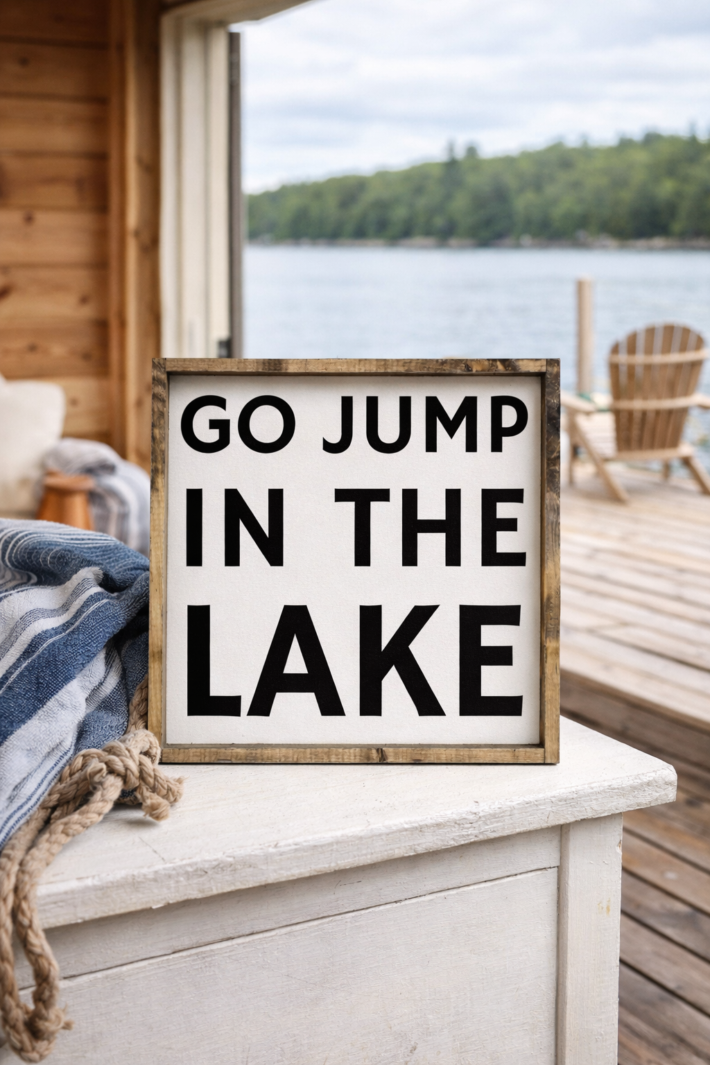 Go Jump in the Lake Framed Print