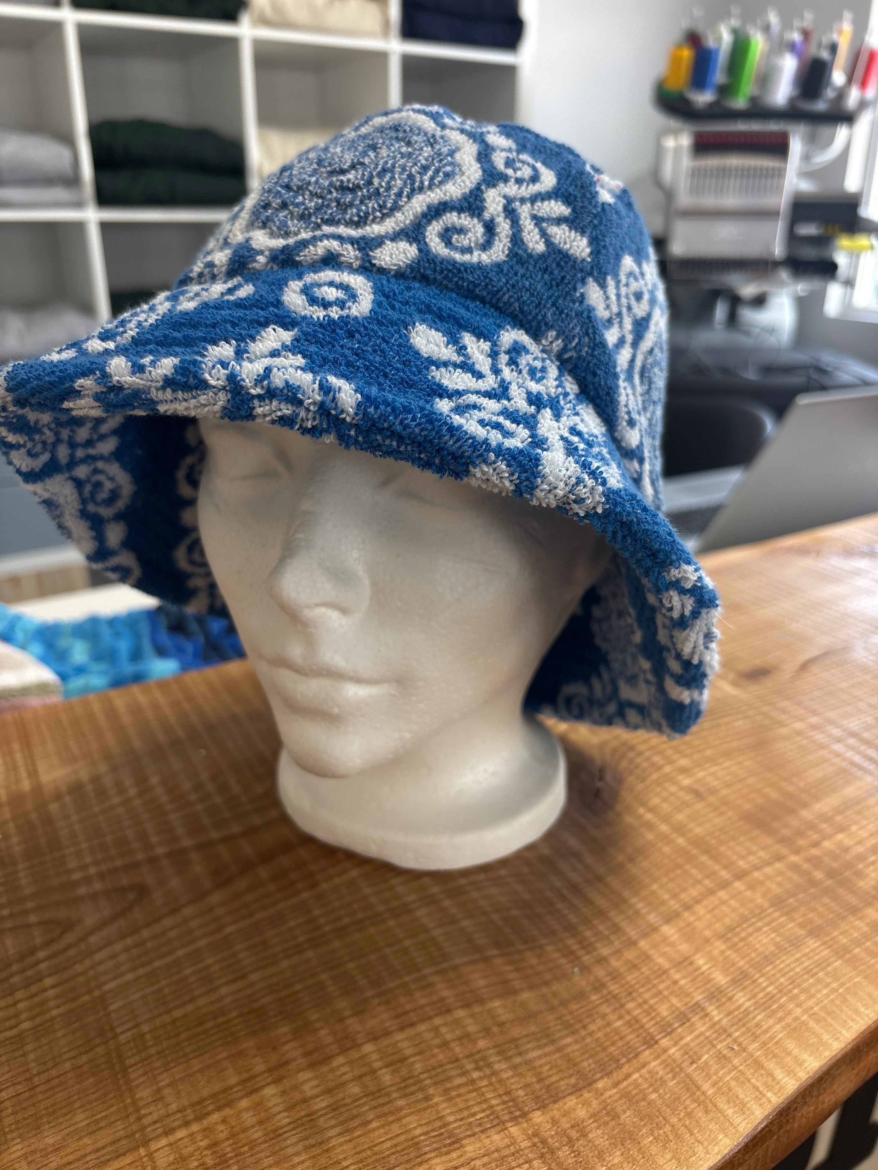 Repurposed Towel Bucket Hat by Sew So Nancy