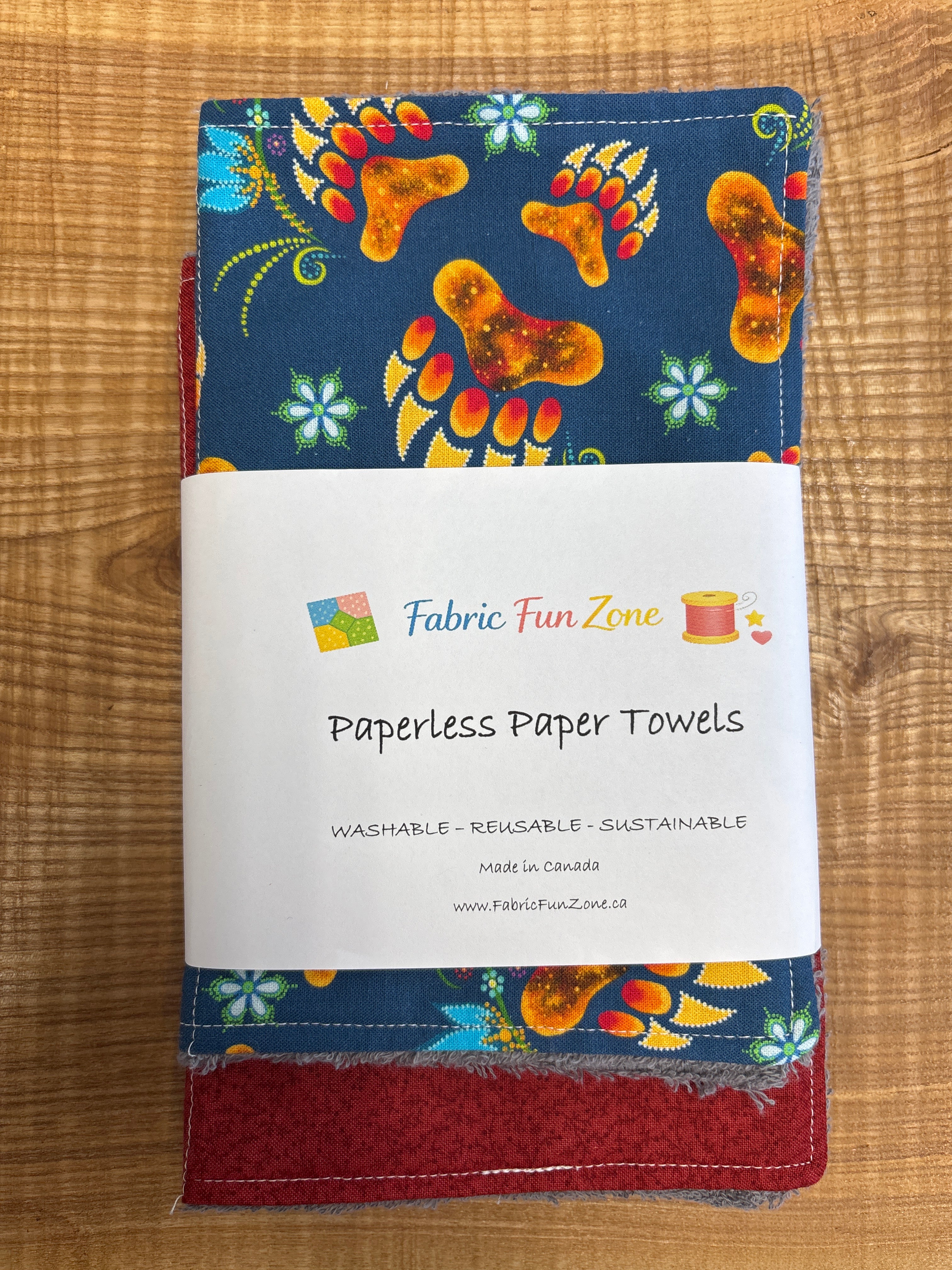Paperless Paper Towel Sets of 4 Handmade by Fabric Fun Zone