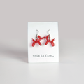 red balloon art earrings