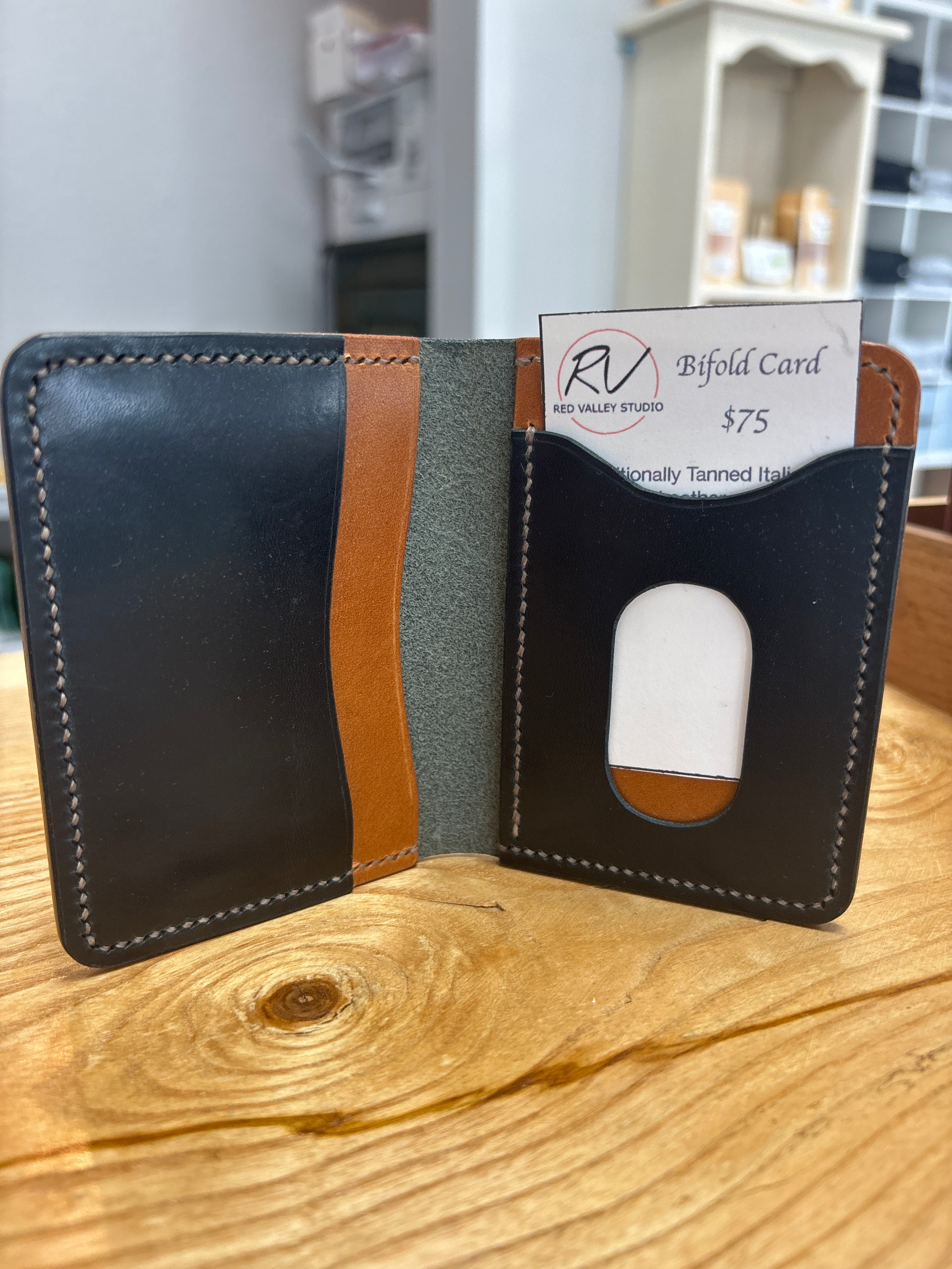 Handcrafted Bifold Card Holder by Red Valley Studios