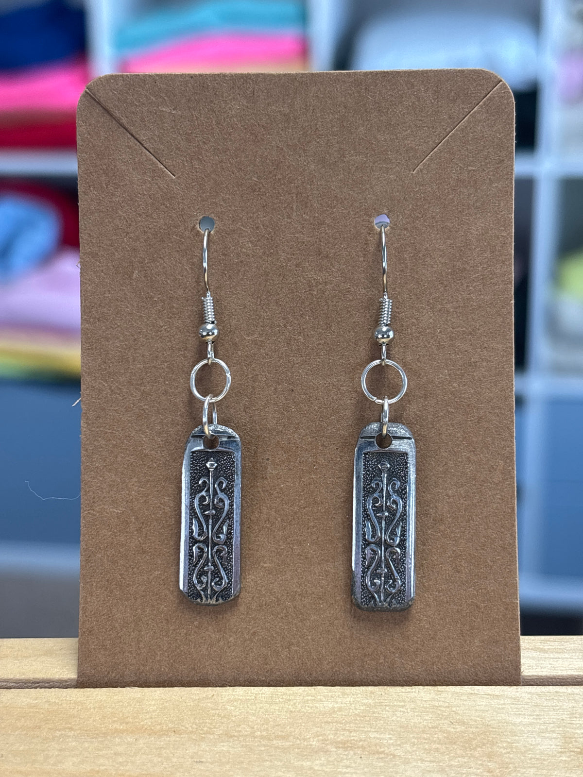 Earrings Locally Made of Repurposed Silverware by Maven of Mischief