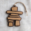 Inukshuk Canada Wayfinder Ornament - Wood Christmas Souvenir