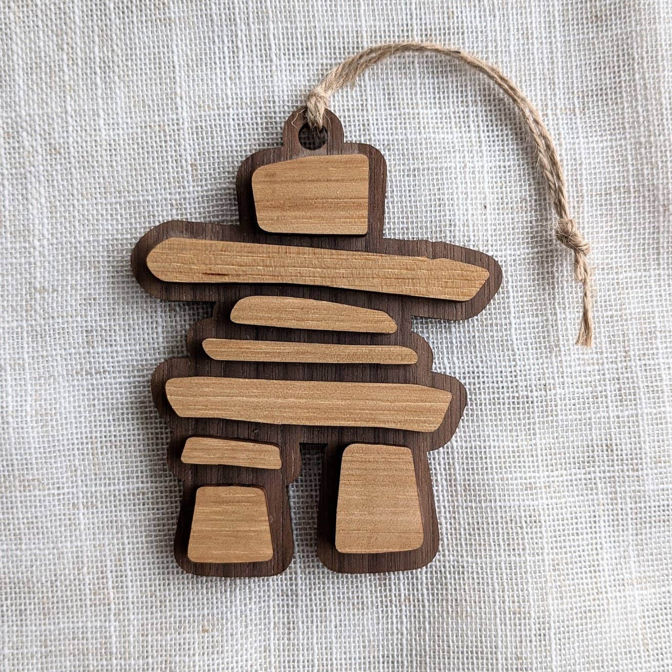 Inukshuk Canada Wayfinder Ornament - Wood Christmas Souvenir