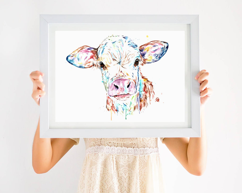 Cow Watercolor Print