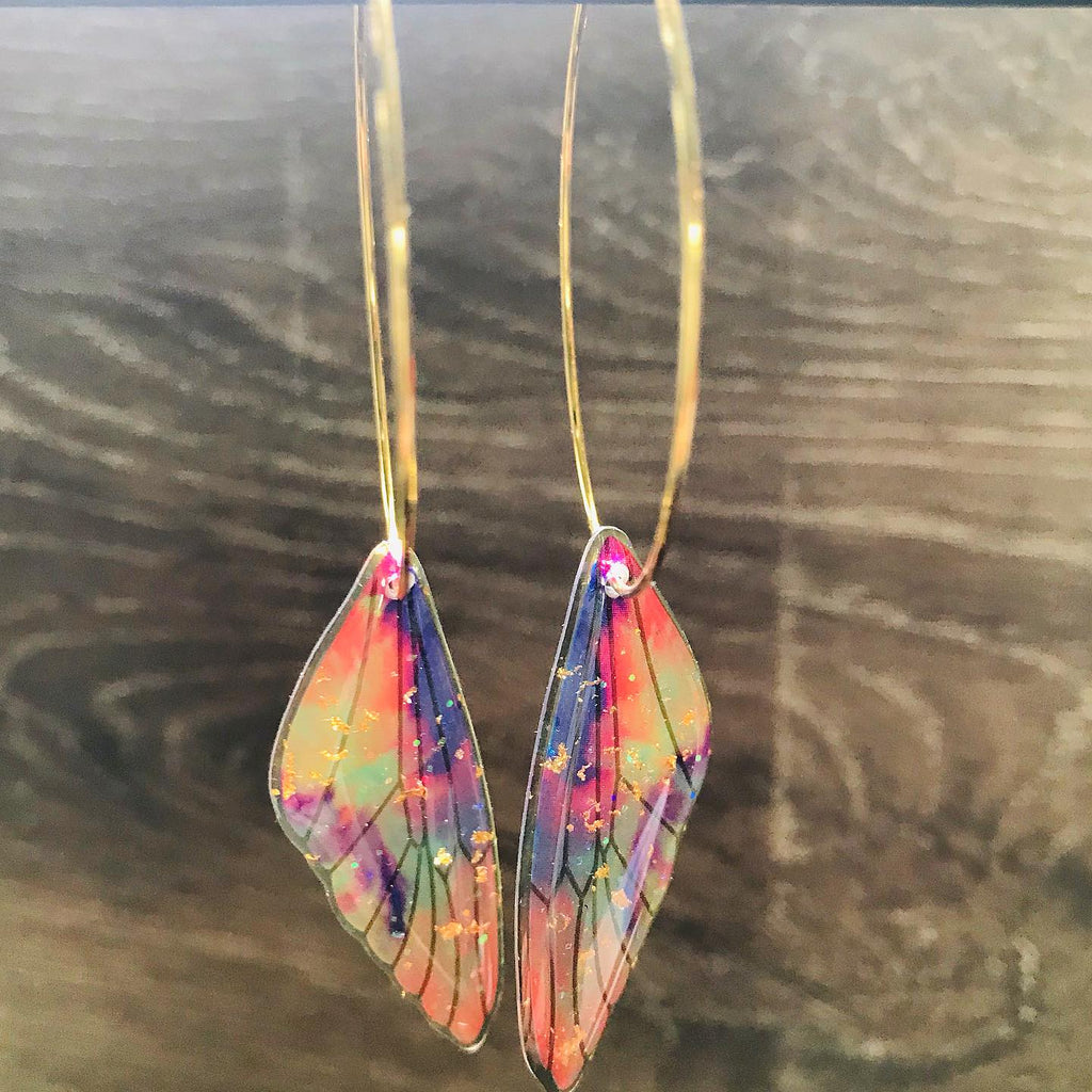 Wings of Whimsy Hoop Earrings by Hollywood North Jewelry