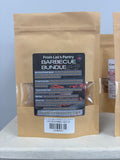 Barbecue bundle package with label on a gray surface