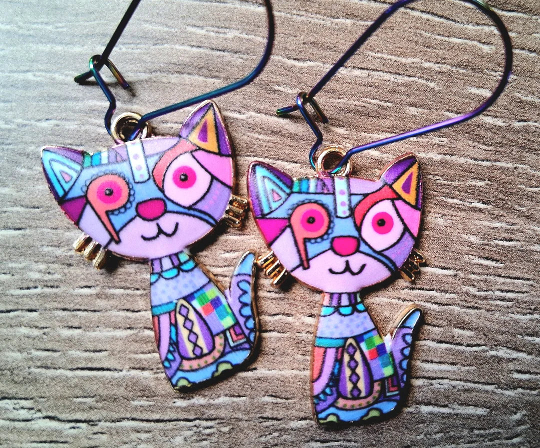 Cat Squad Earrings by Hollywood North Jewelry