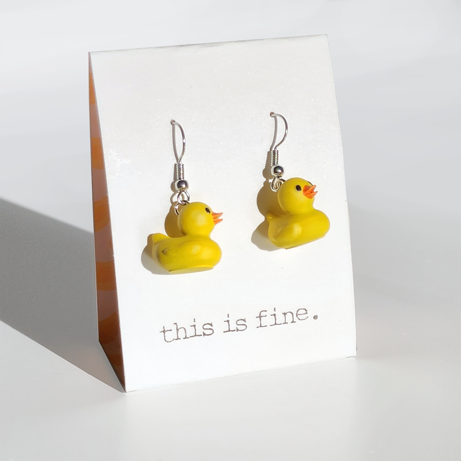 Rubber Duckie Earrings - Zero Ducks Given by this is fine