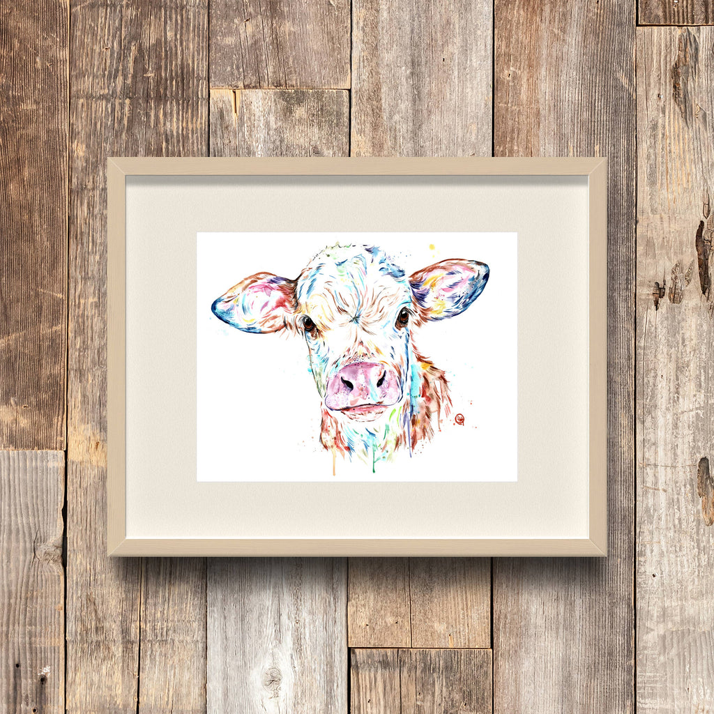 Cow Watercolor Print