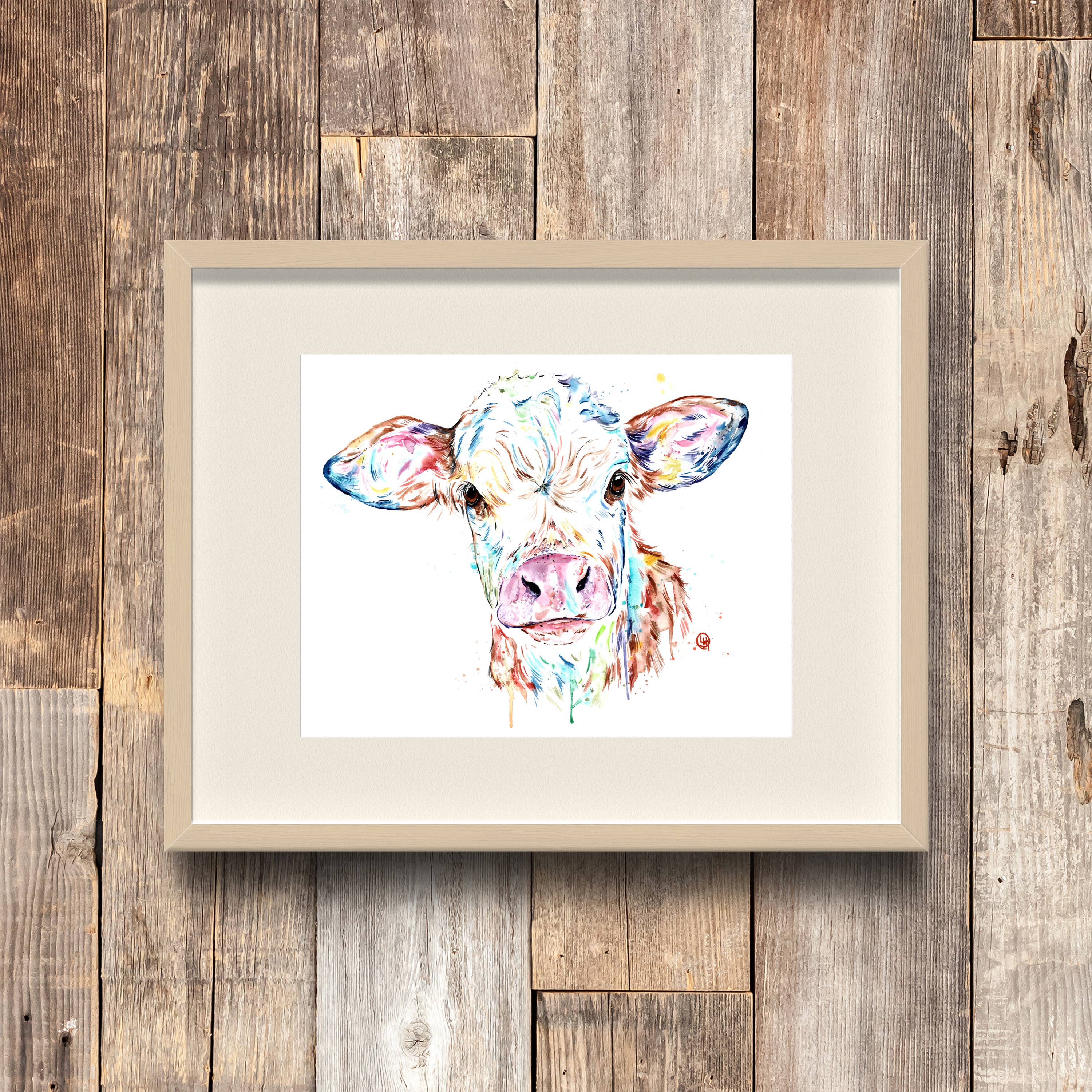 Cow Watercolor Print