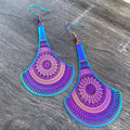 Long Fan Dangle Earrings by Hollywood North Jewelry