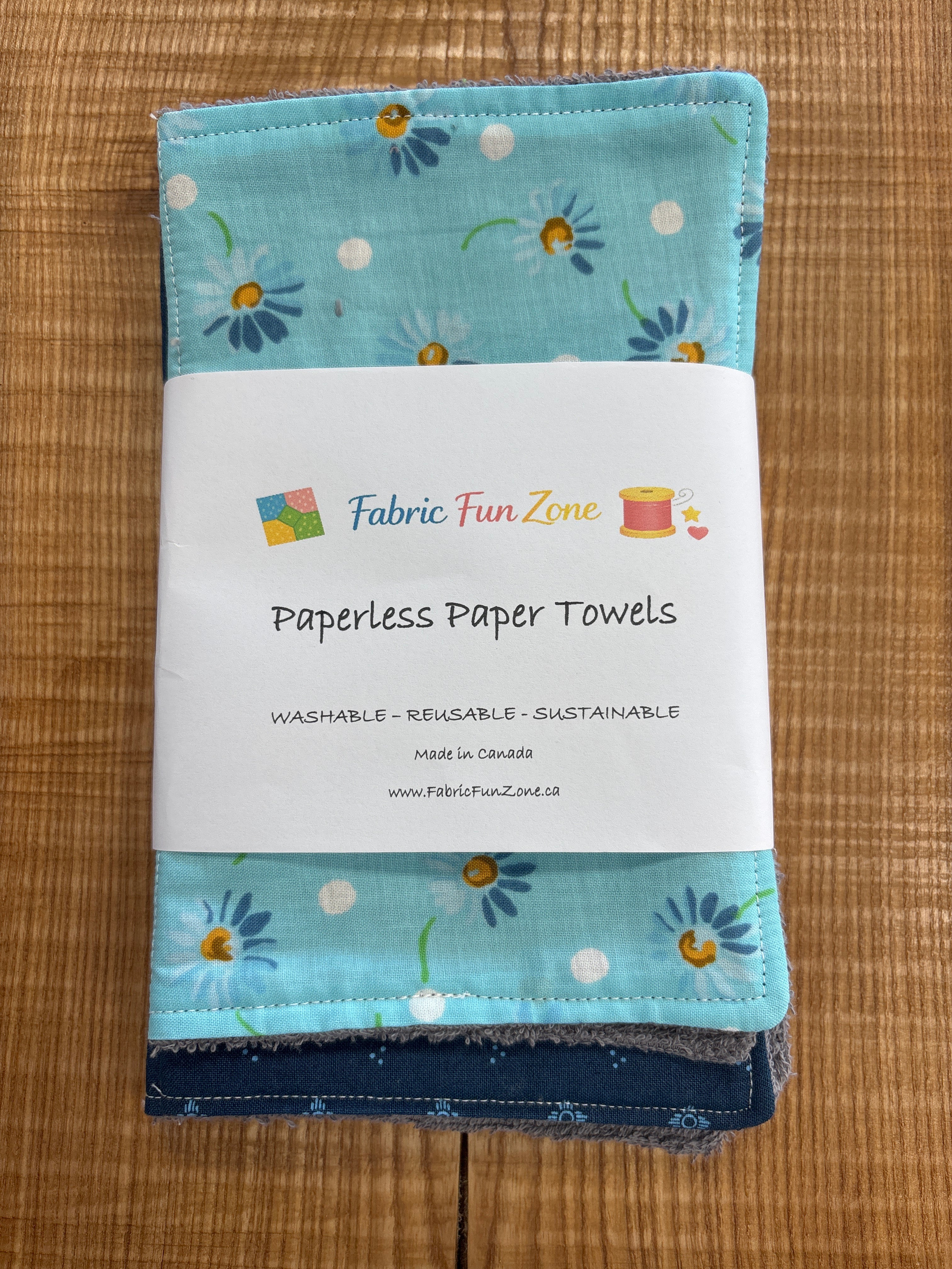 Paperless Paper Towel Sets of 4 Handmade by Fabric Fun Zone