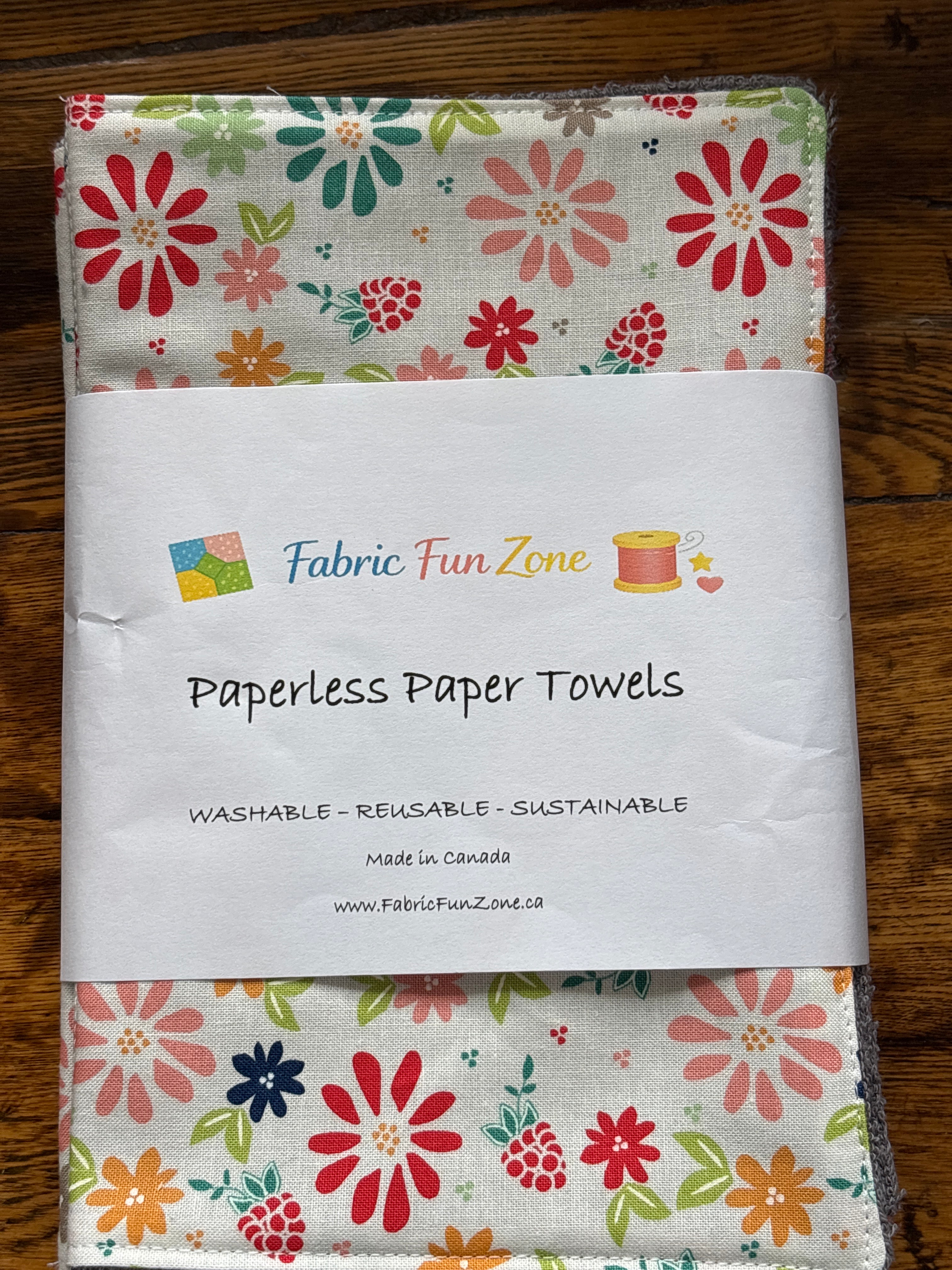 Paperless Paper Towel Sets of 4 Handmade by Fabric Fun Zone
