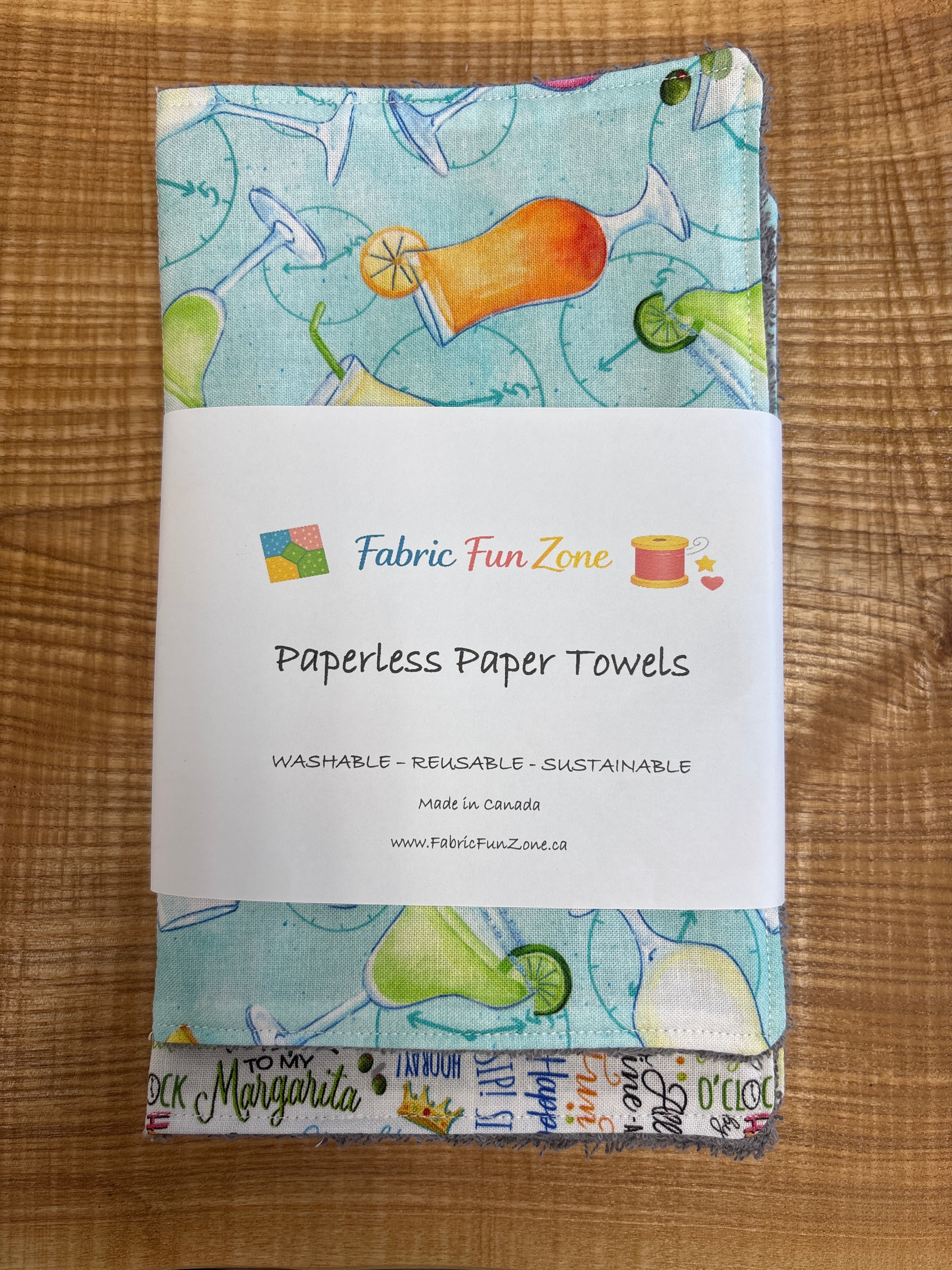 Paperless Paper Towel Sets of 4 Handmade by Fabric Fun Zone