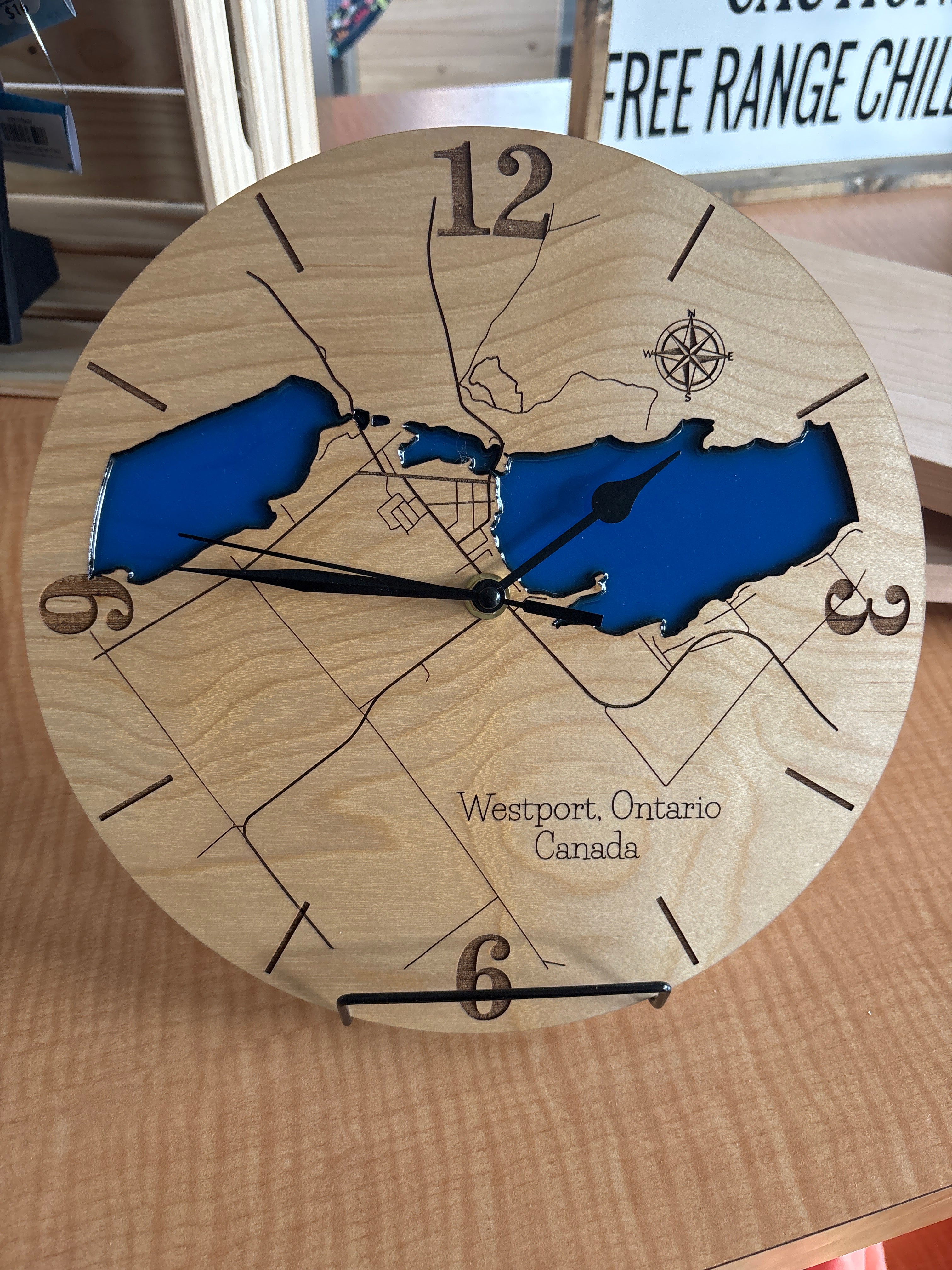 Wood and Resin Lake Clock by Goodwin Greetings