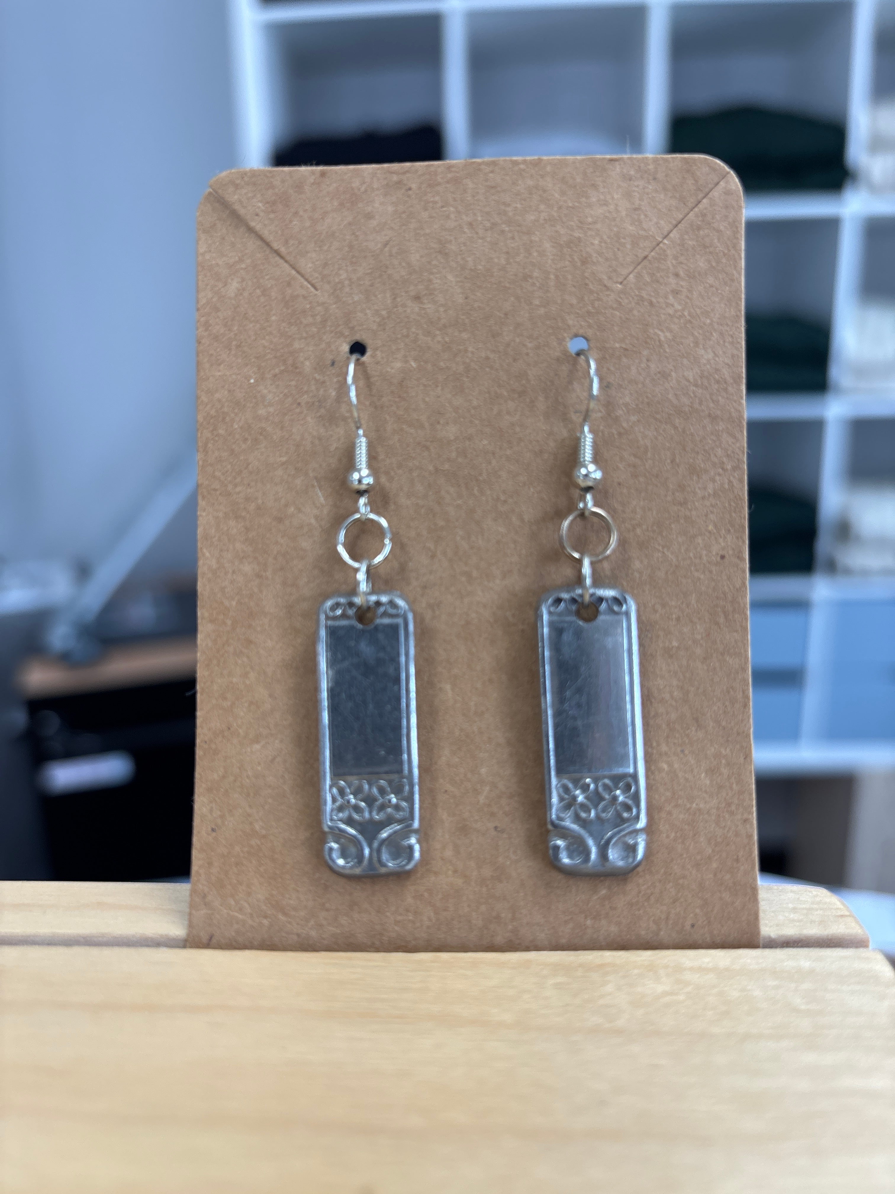 Earrings Locally Made of Repurposed Silverware by Maven of Mischief