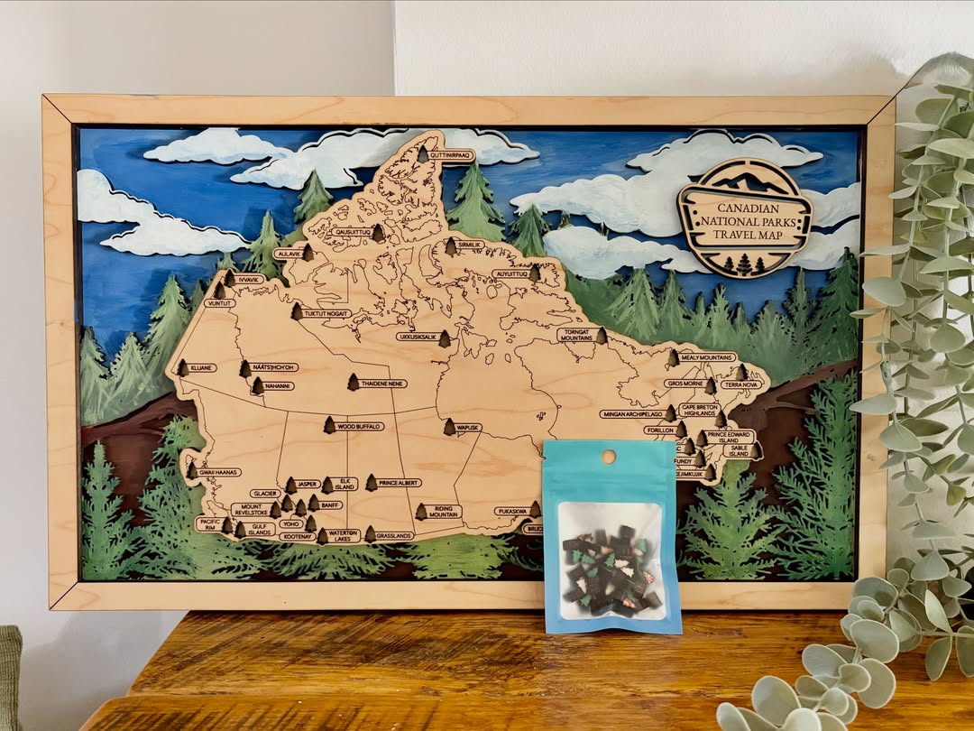 Goodwin Greetings National Parks Tracker Map with tree markers