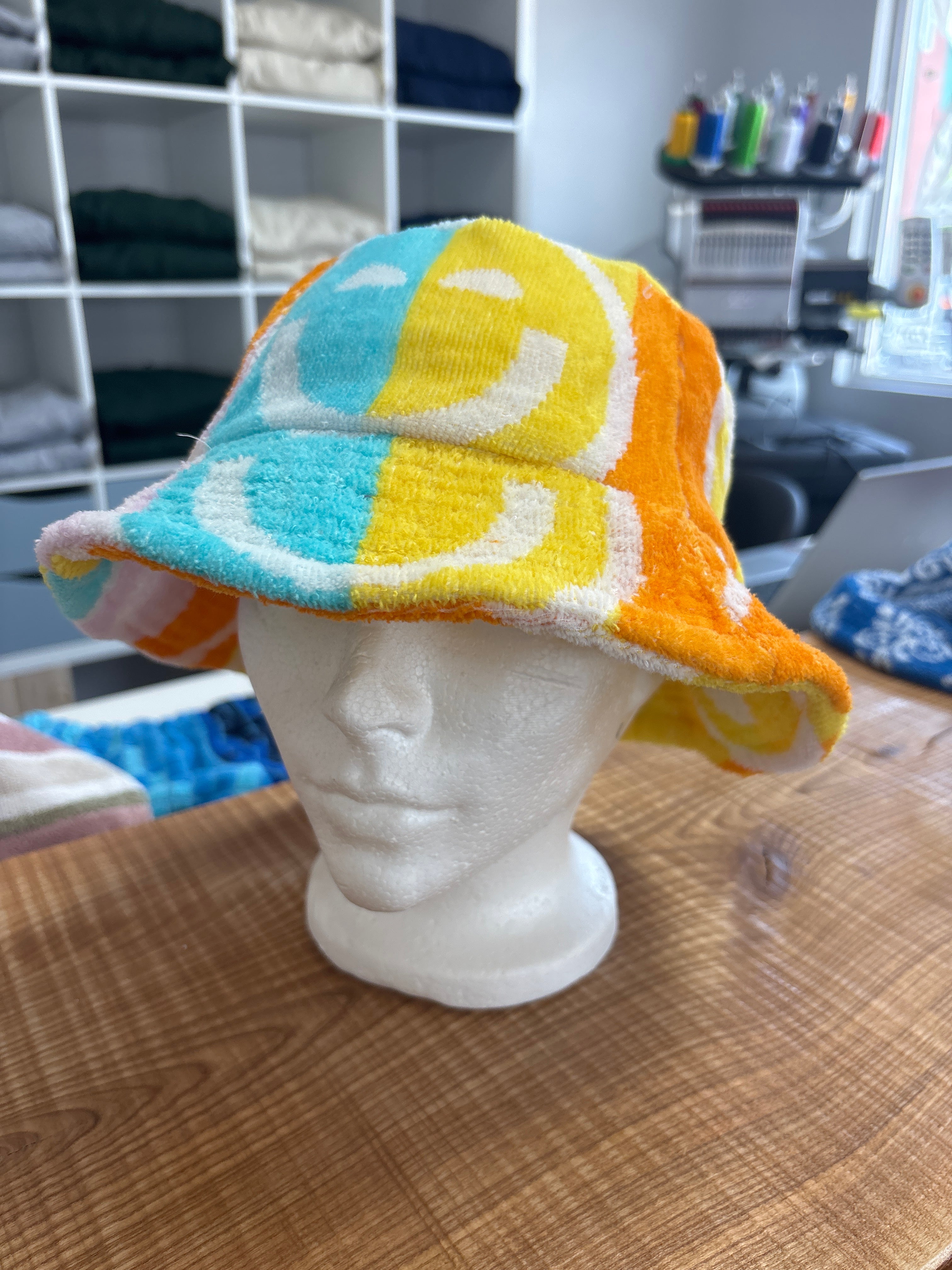 Repurposed Towel Bucket Hat by Sew So Nancy