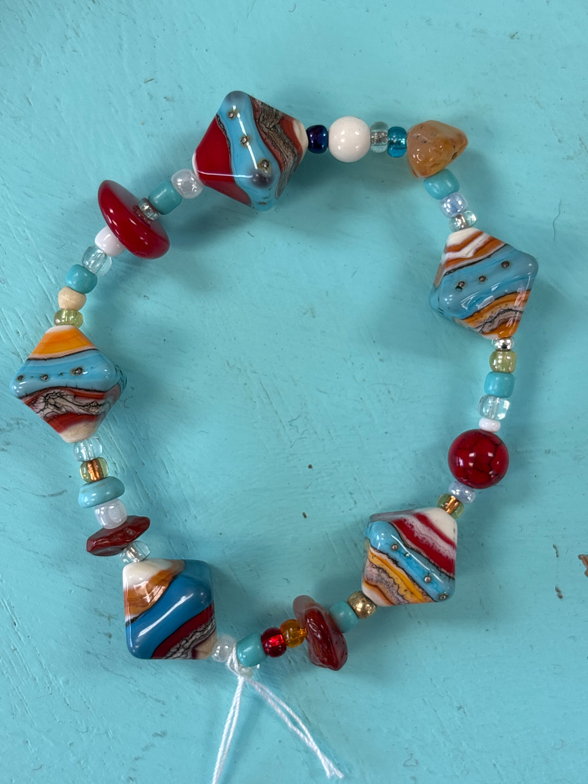 Painted Desert Handmade Glass Bead Bracelet (MLF023)