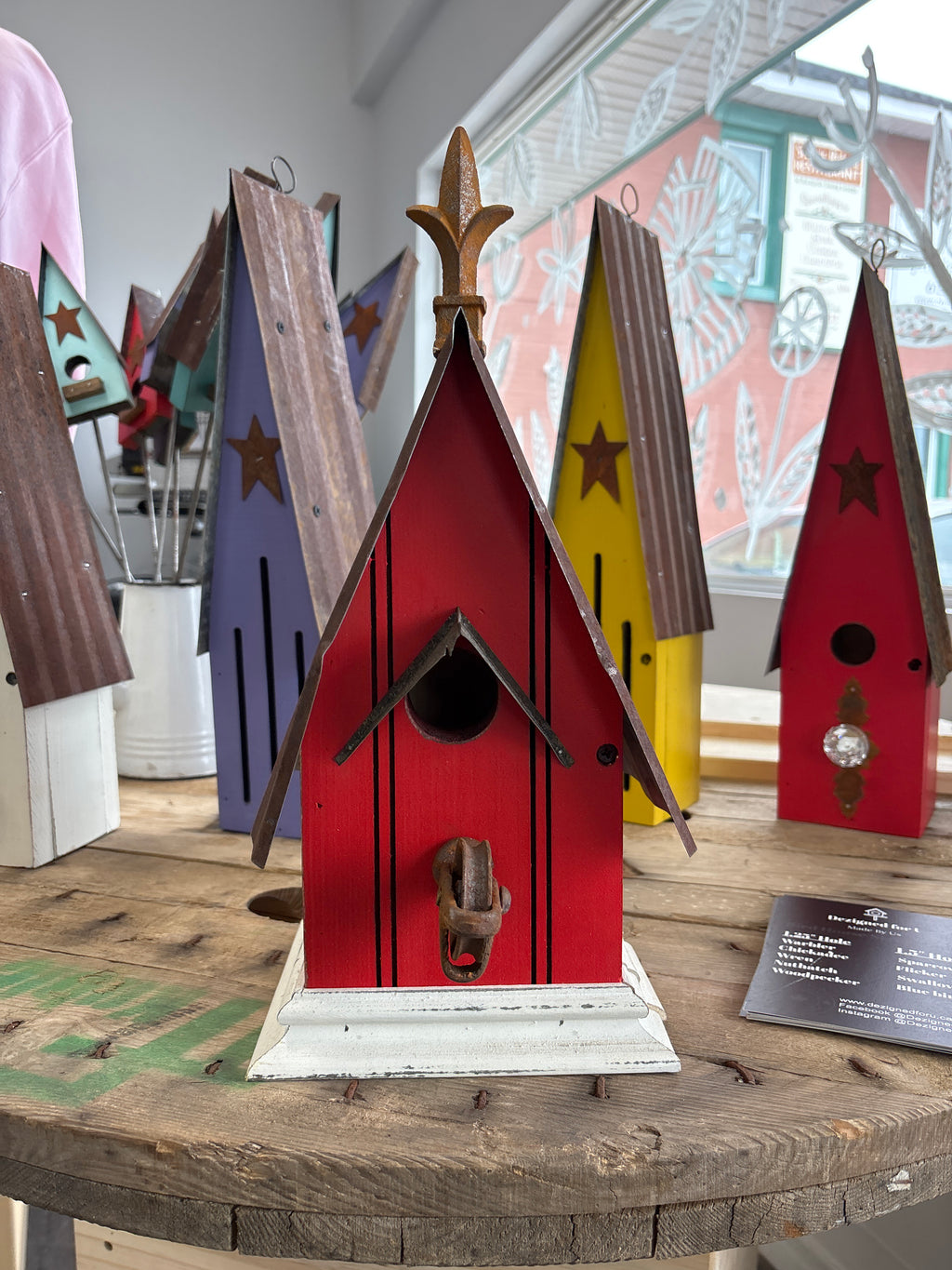 Jefferson Red Birdhouse Handmade in Ontario