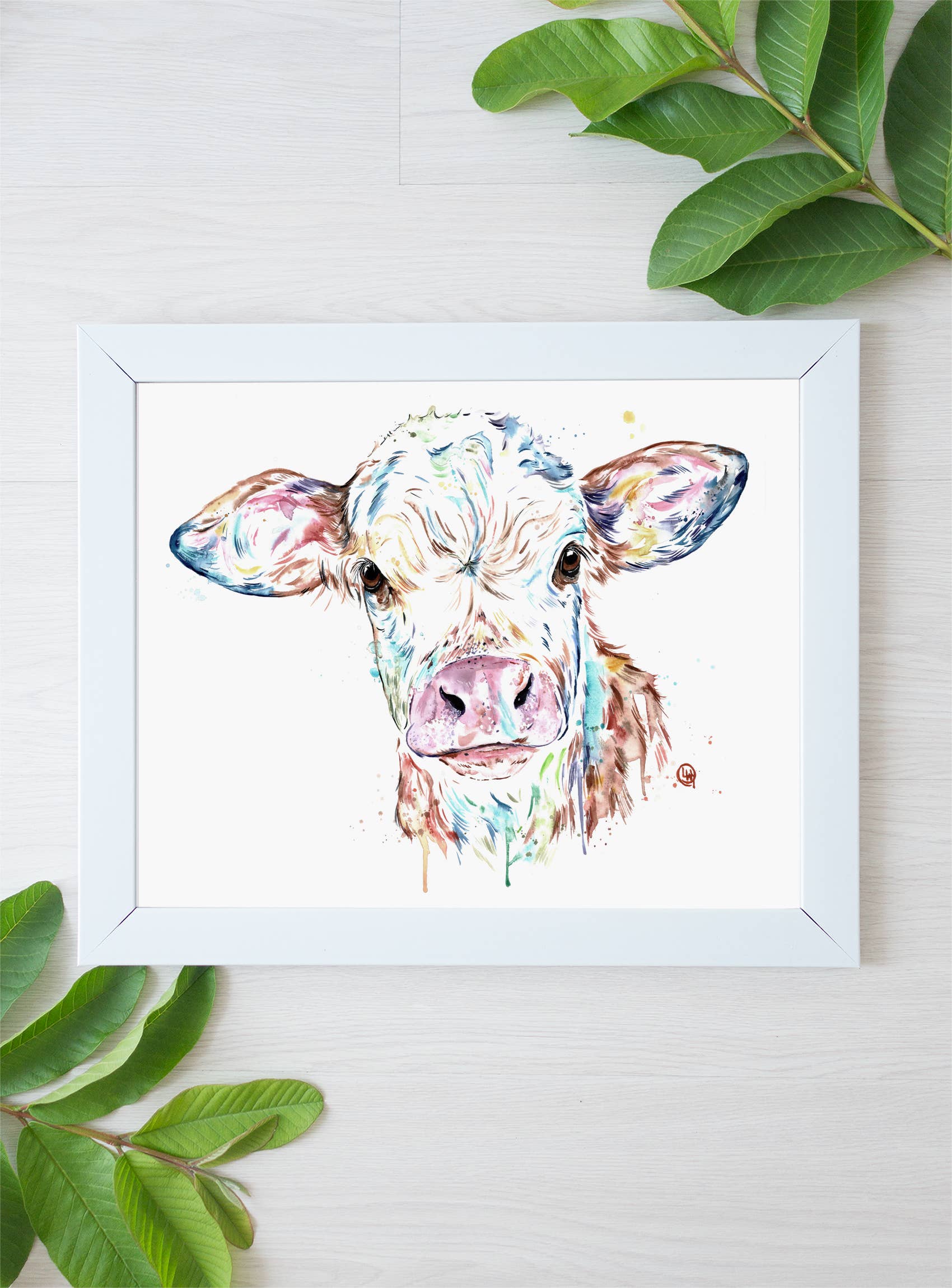 Cow Watercolor Print