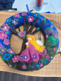 Colourful Wreath by Judi's Whimsical Woolies