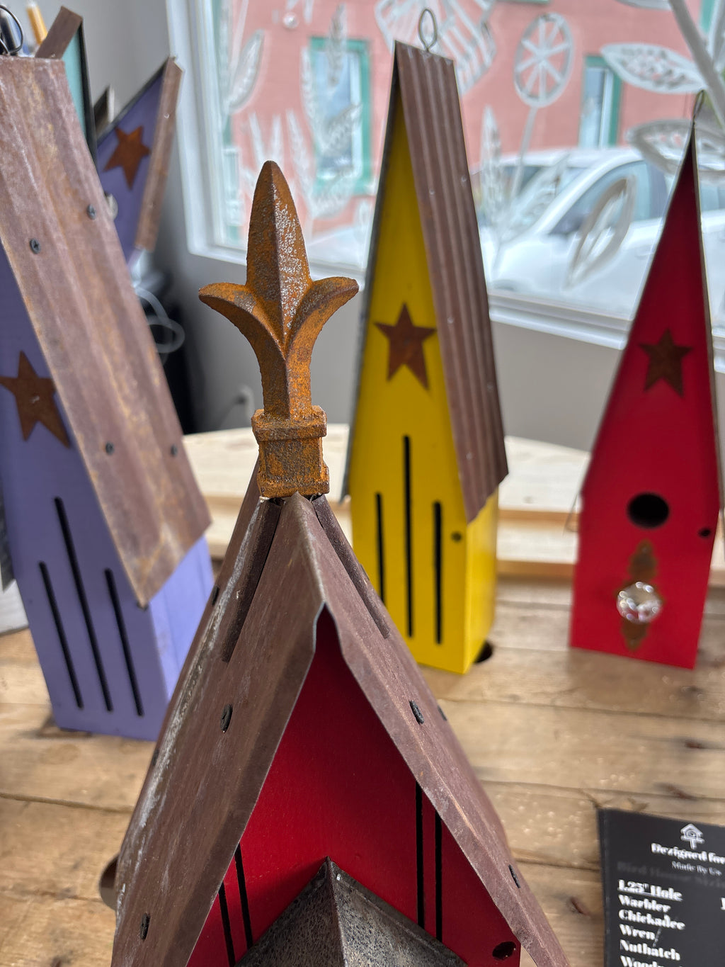Jefferson Red Birdhouse Handmade in Ontario