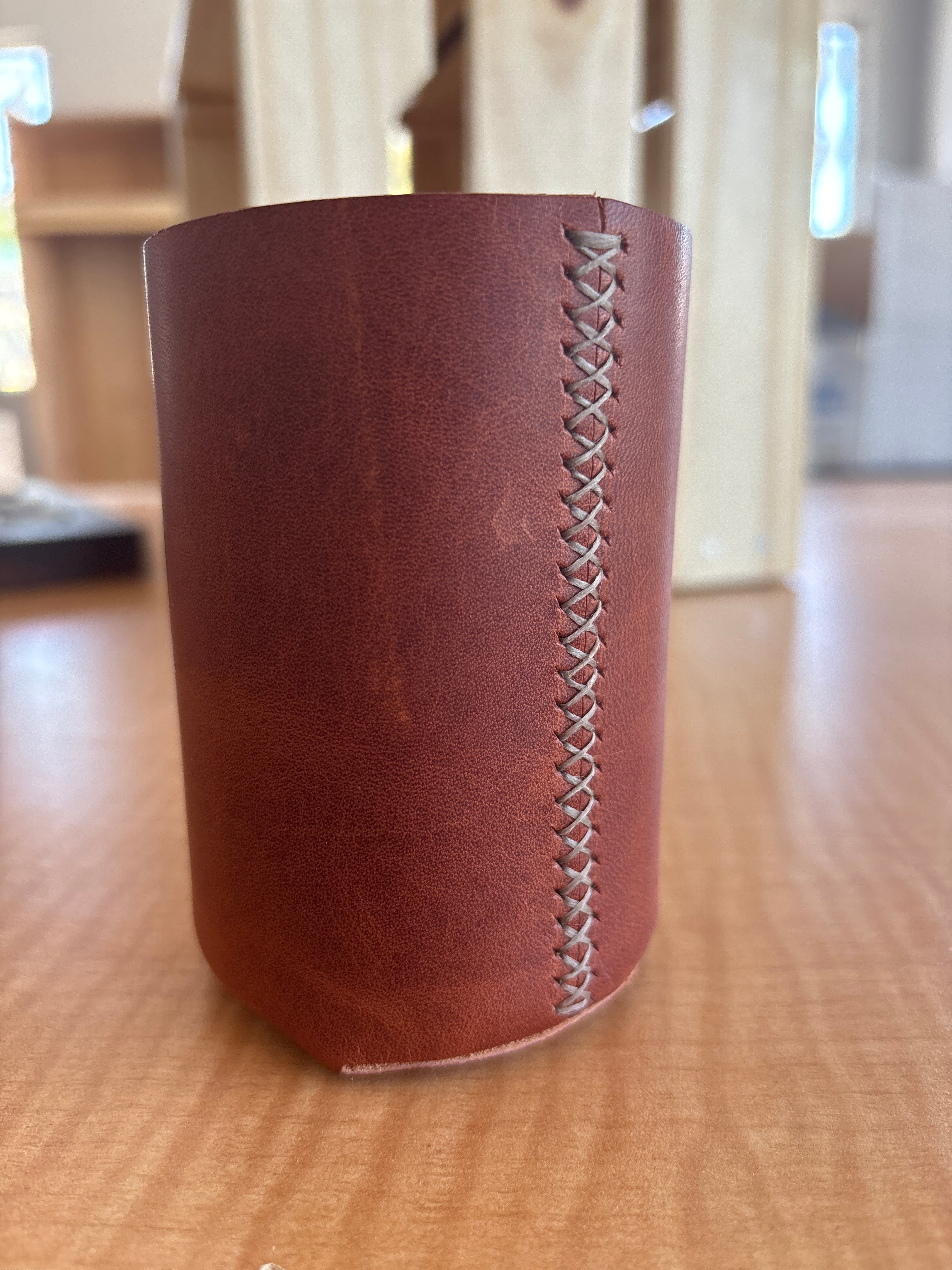 Handcrafted Leather Drink Koozie by Red Valley Studios