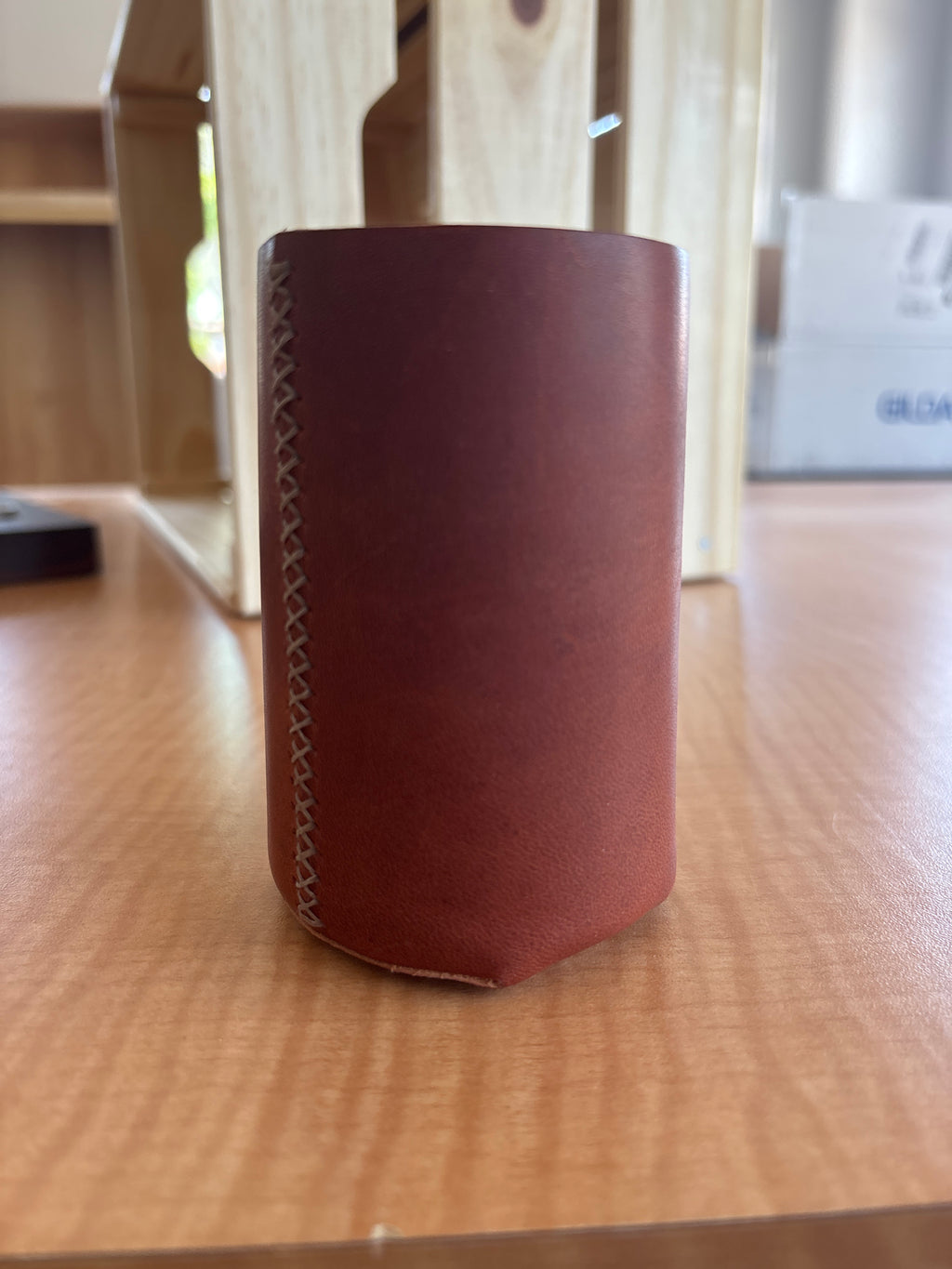 Handcrafted Leather Drink Koozie by Red Valley Studios