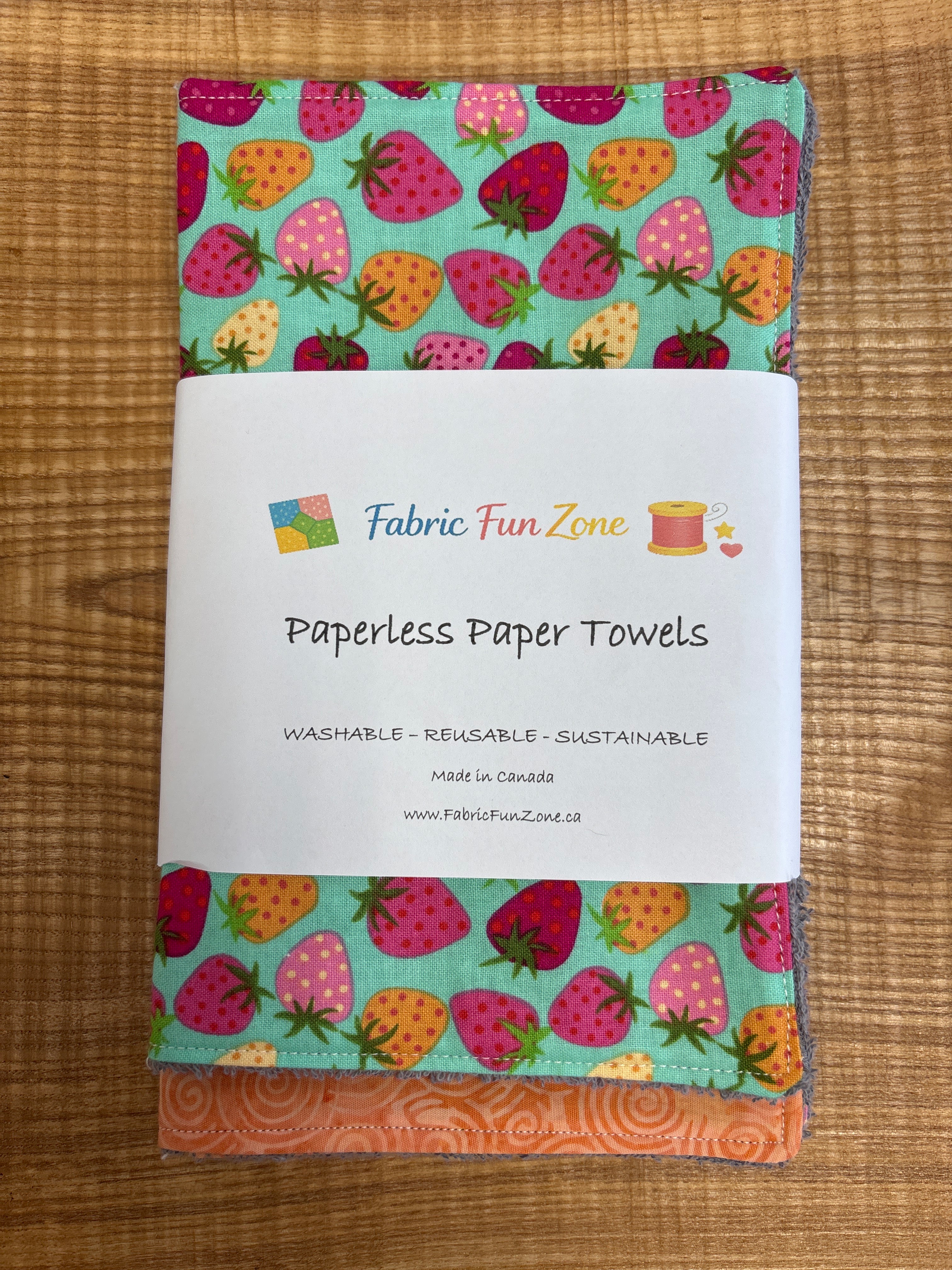 Paperless Paper Towel Sets of 4 Handmade by Fabric Fun Zone